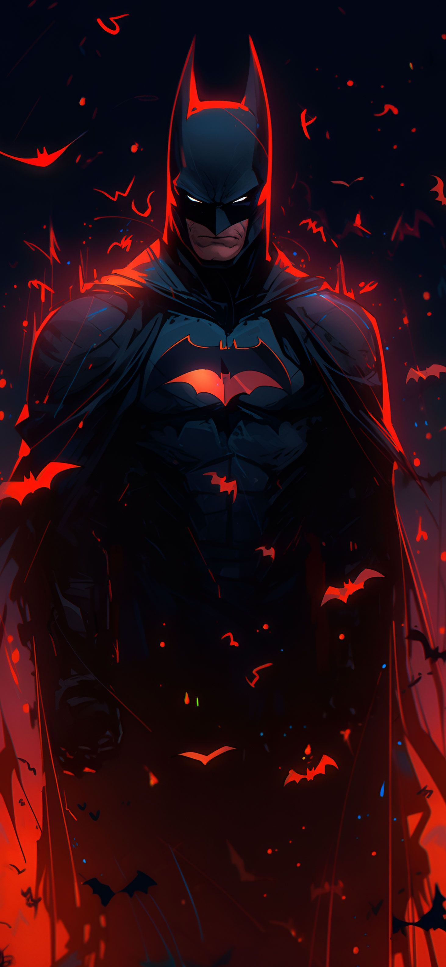 1463x3171 DC Comics Batman Dark & Red Wallpaper