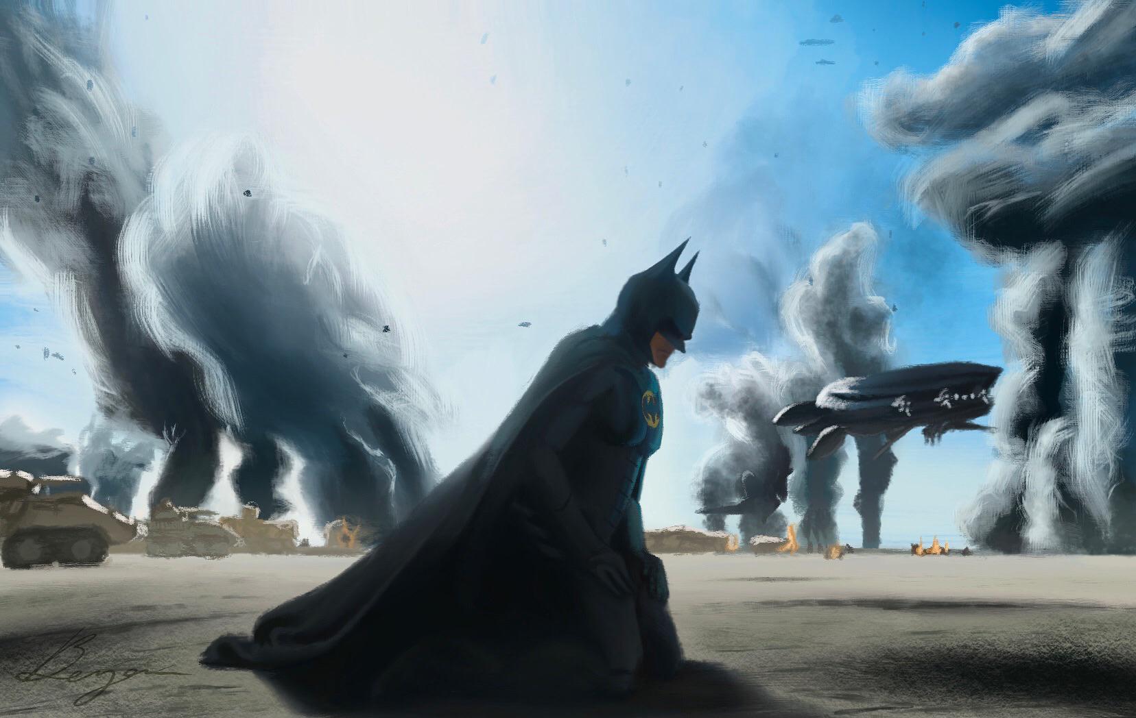 1656x1048 OC Artwork of Batman from the movie