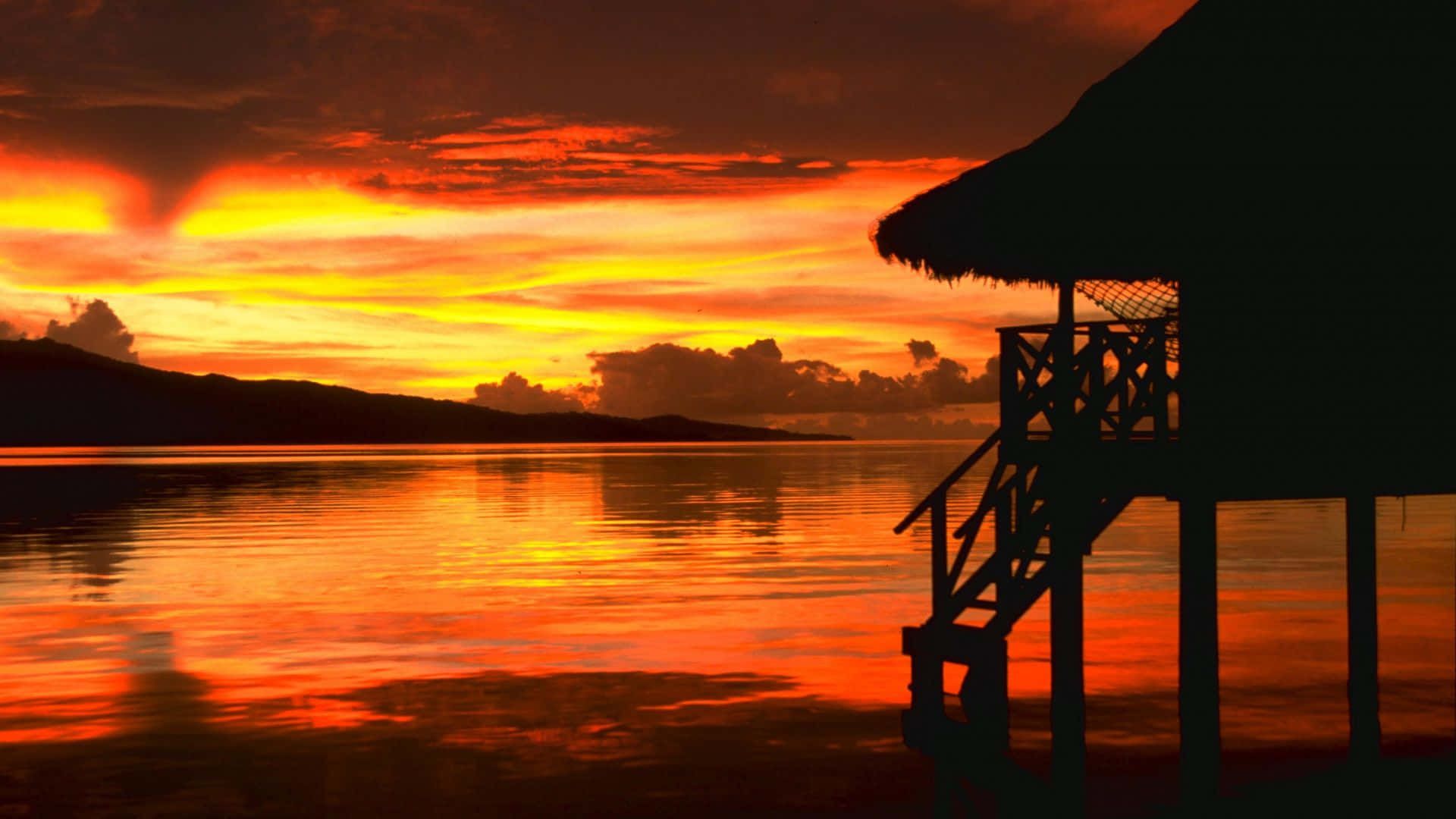 1920x1080 Beach Sunset Desktop Wallpaper