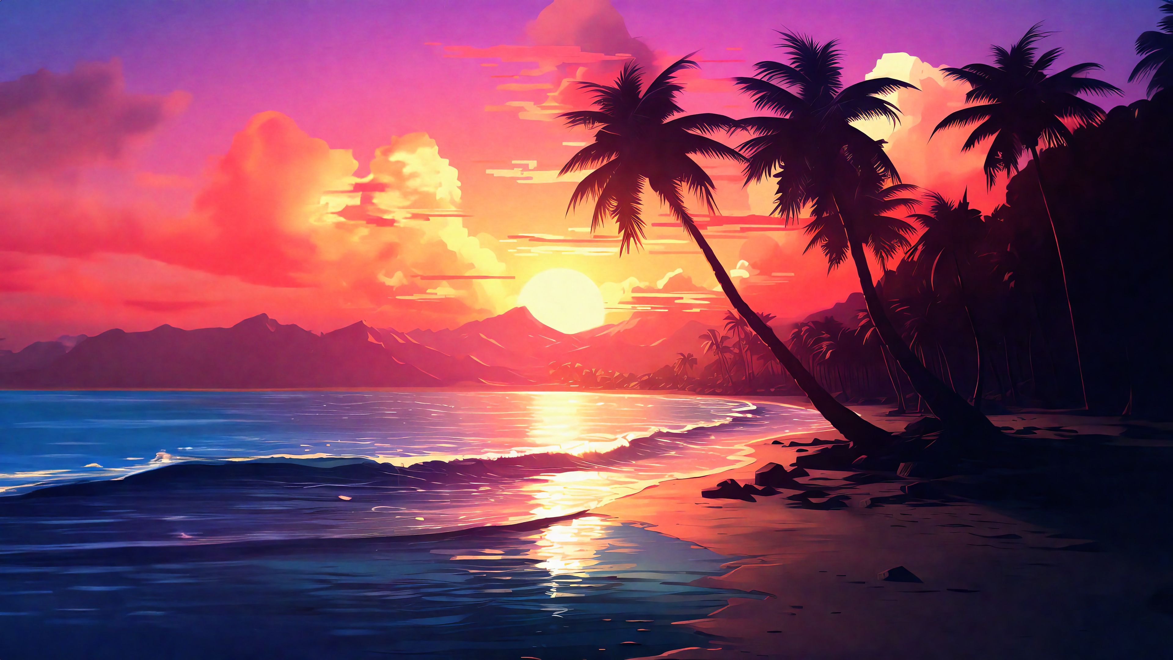 3840x2160 Palm Tree Scenery Wallpaper 4K HD