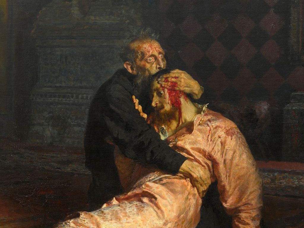1024x768 Ivan the Terrible mortally wounding
