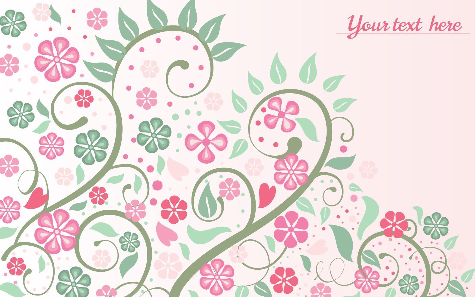 1600x1000 Pink Floral Background With Swirls