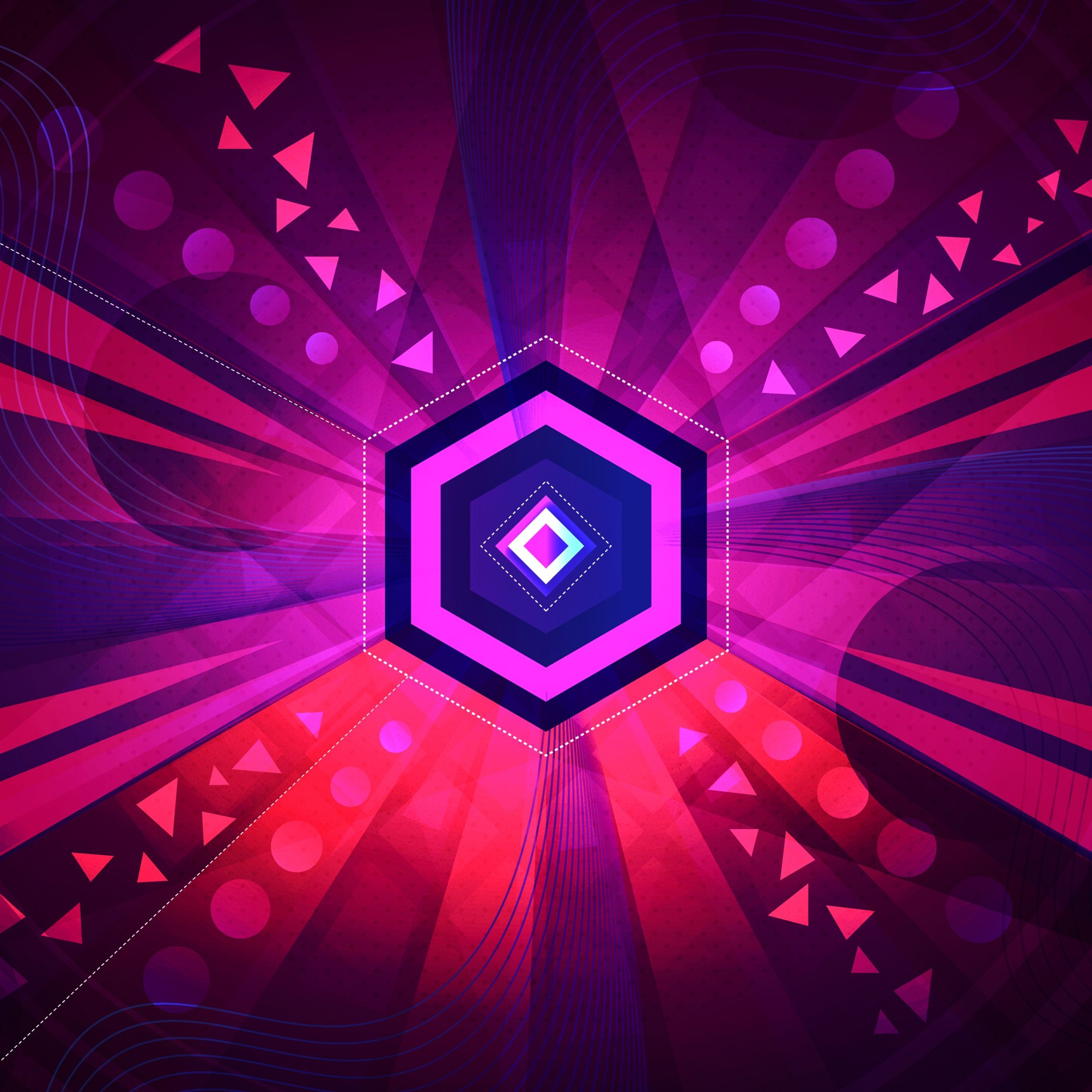 2732x2732 Abstract background Wallpaper 4K, Pink