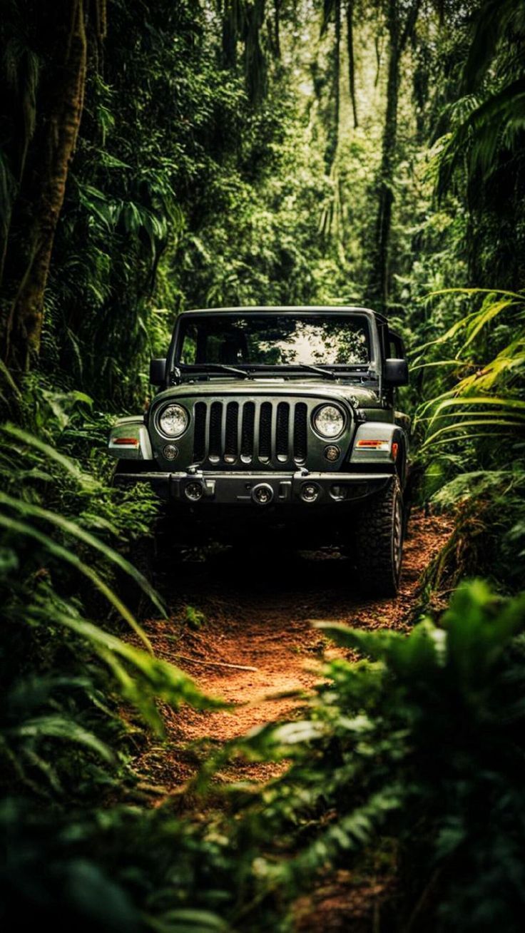 736x1308 Wallpaper jeep, car, jungle, forest, nature, art, Cars 4K by VOTKINSKIY. Download wallpaper jeep, car, jungle, forest, nature, art for free