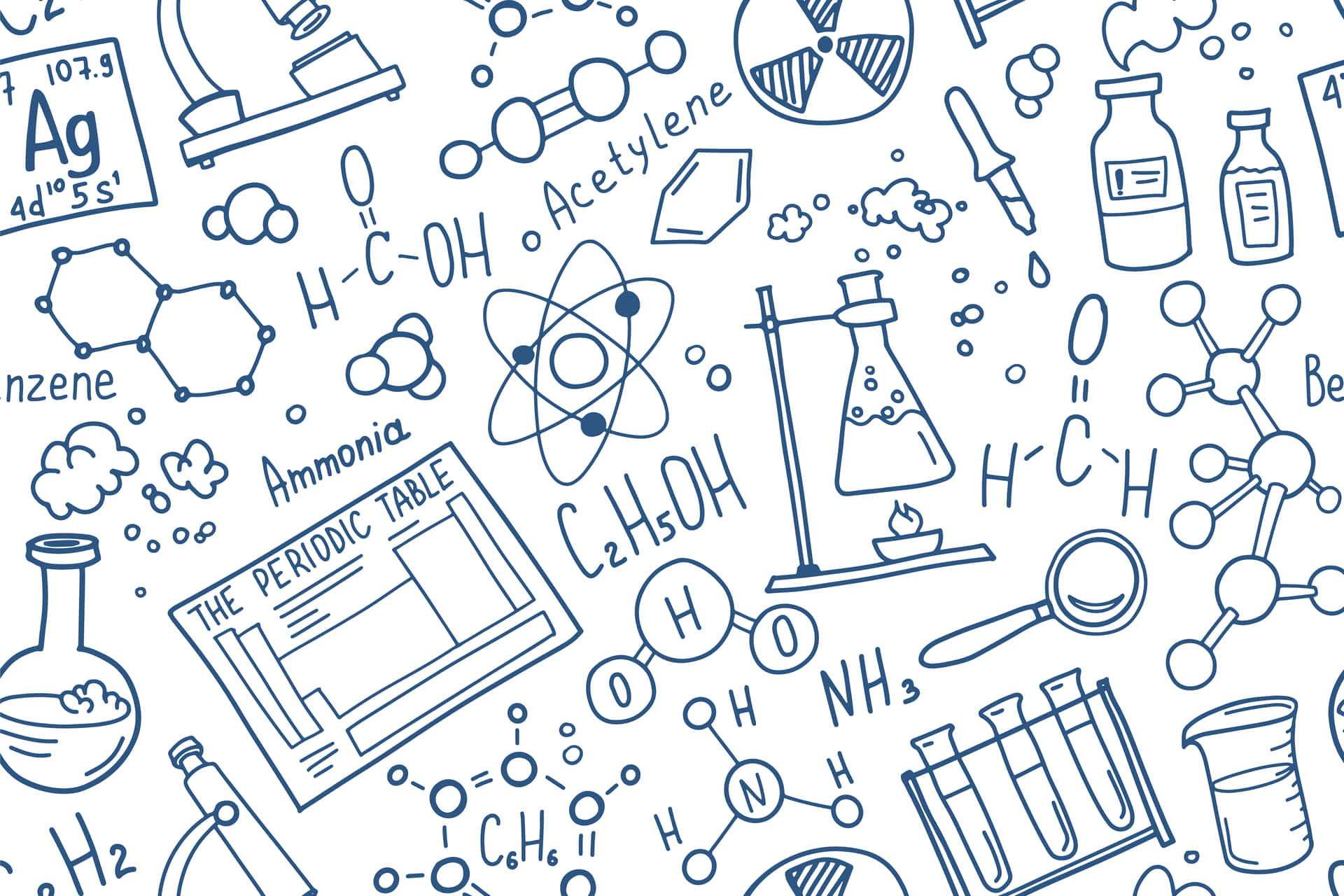 1920x1280 Download Chemistry Subject Doodle Desktop Wallpaper