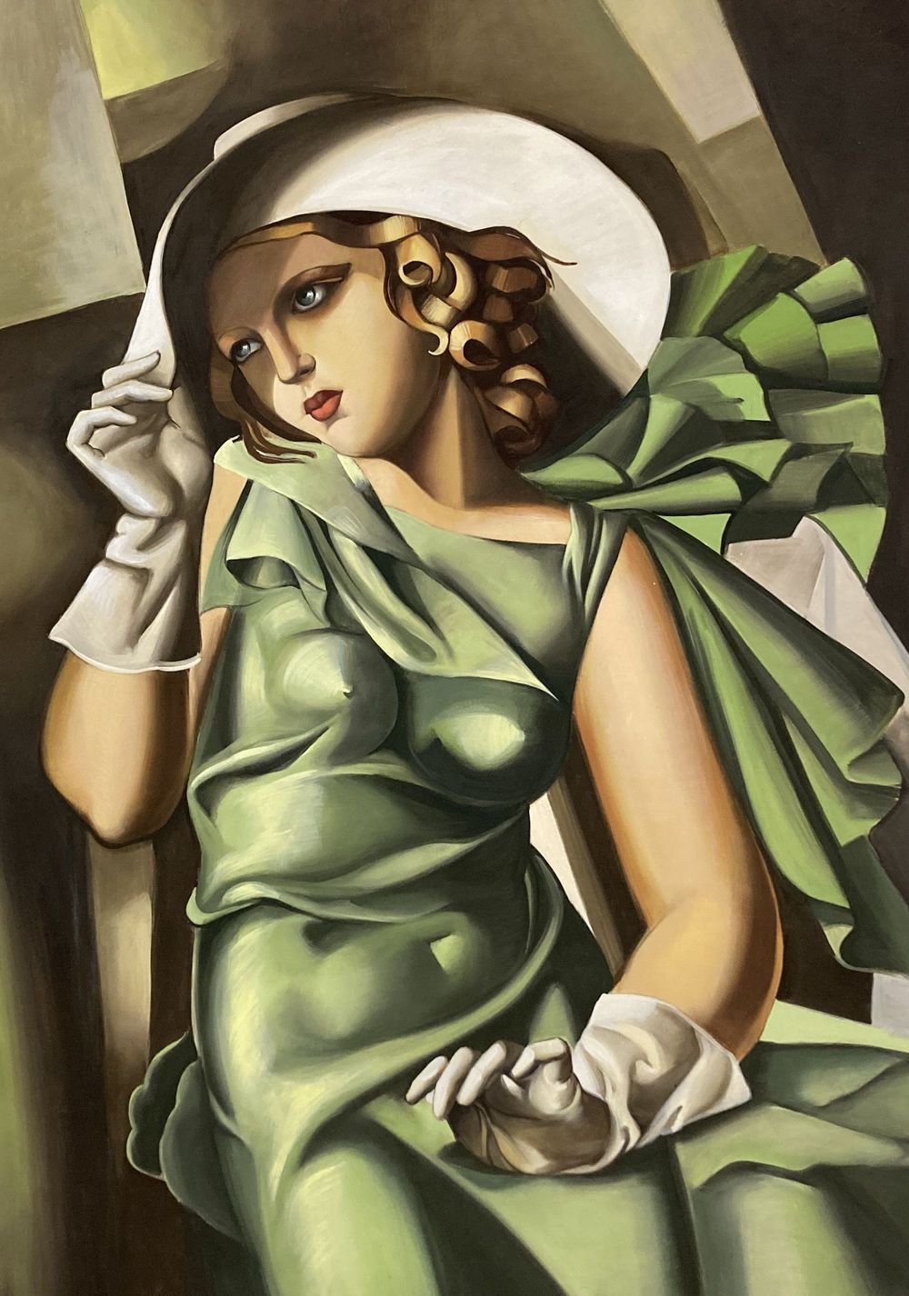 1000x1426 Green Contemporary Fresco Painting