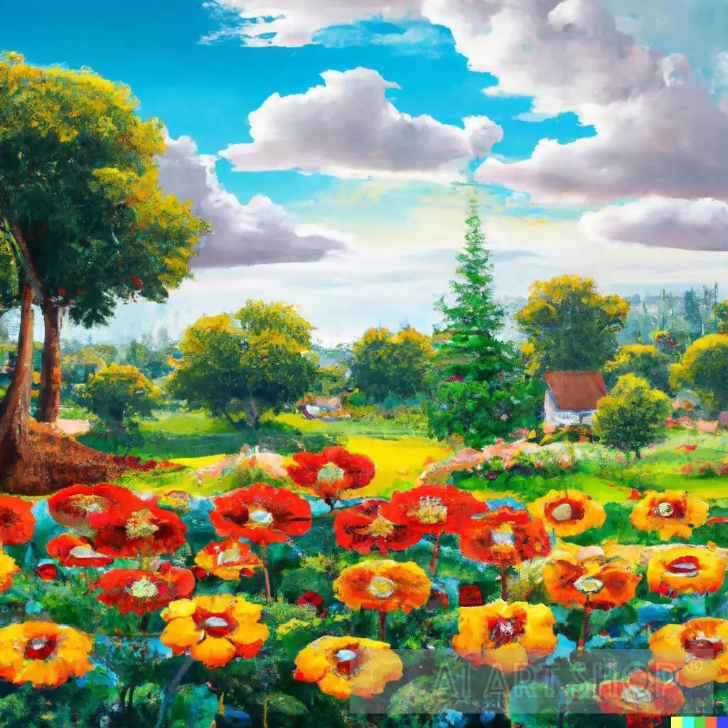 1024x1024 Flower garden painting