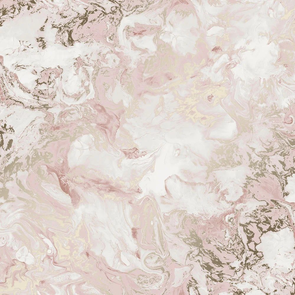 1000x1000 Liquid Marble Wallpaper in Pink and Gold