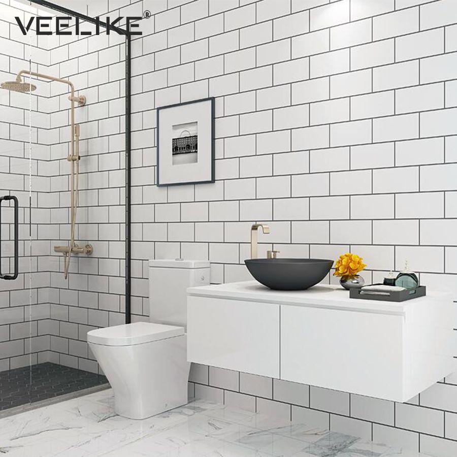 900x900 US $11.95 40% OFF. Waterproof DIY PVC Vinyl Self Adhesive Wallpaper For Kitchen Backsplash Tile Bathroom Living Room Bedroom Home Decor Wall Paper In