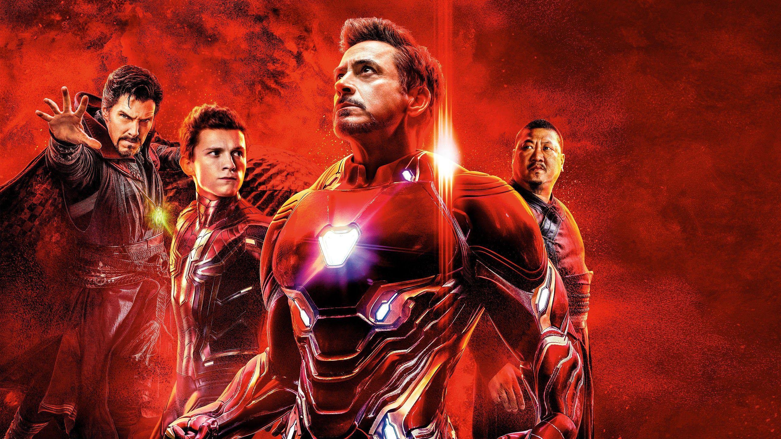2560x1440 Avengers: Endgame Iron Man Spider Man 8K Wallpaper
