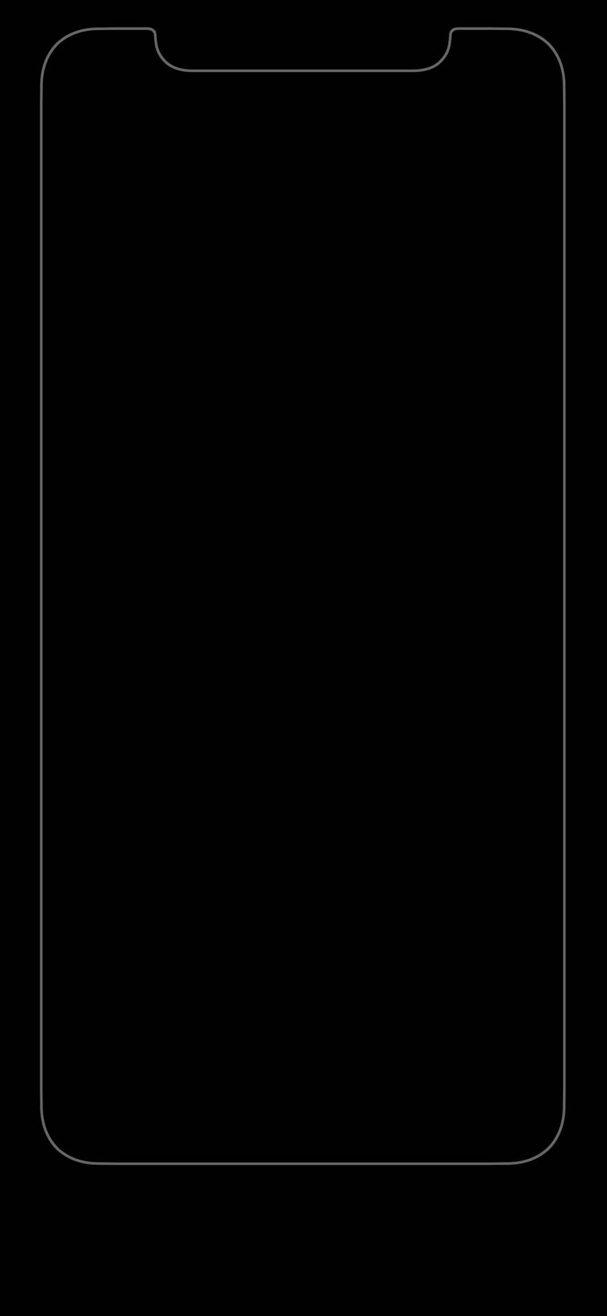 886x1920 Solid Black 4K Phone Outline Wallpaper