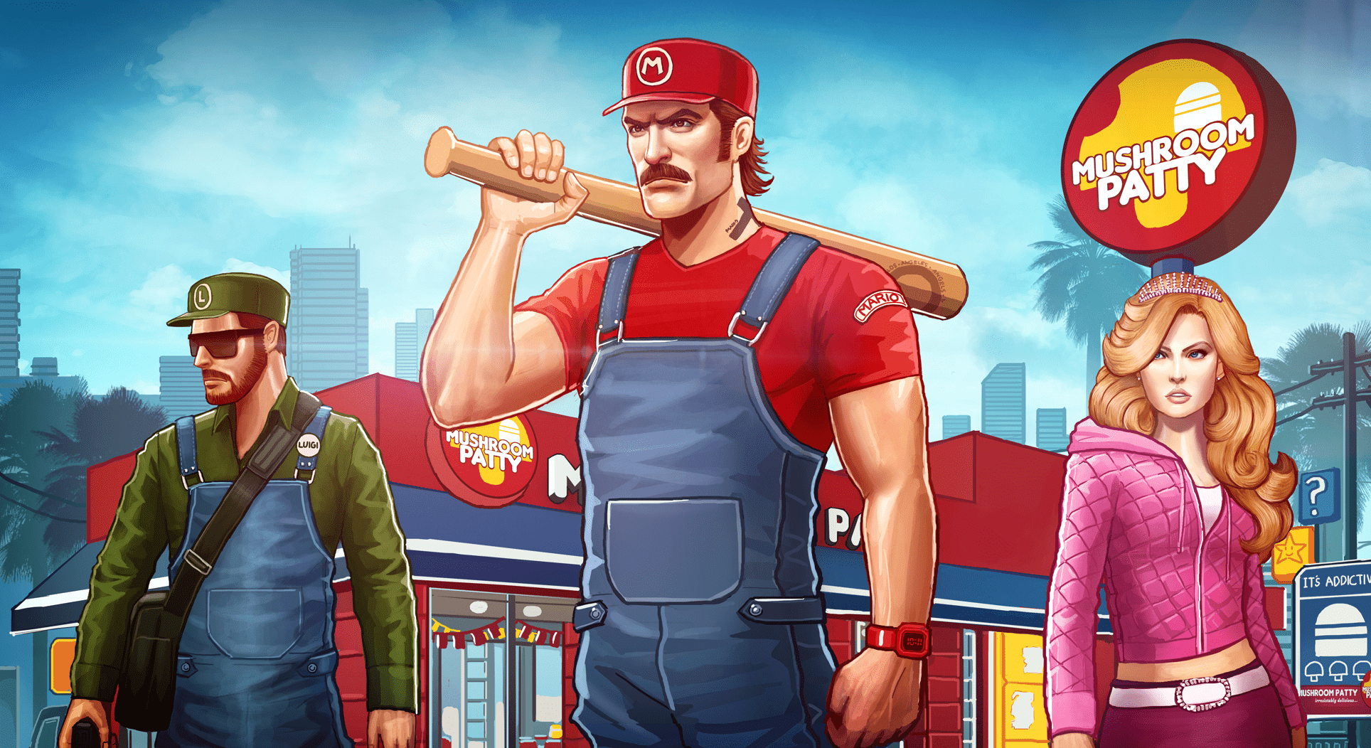 1928x1052 Luigi, baseball bats, concept art