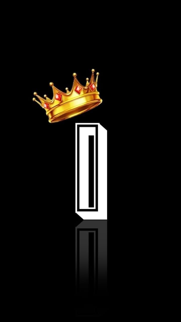720x1280 Phone Wallpaper Pink with Letter I Crown. Black background typography, Gold crown design, Letter i with crown