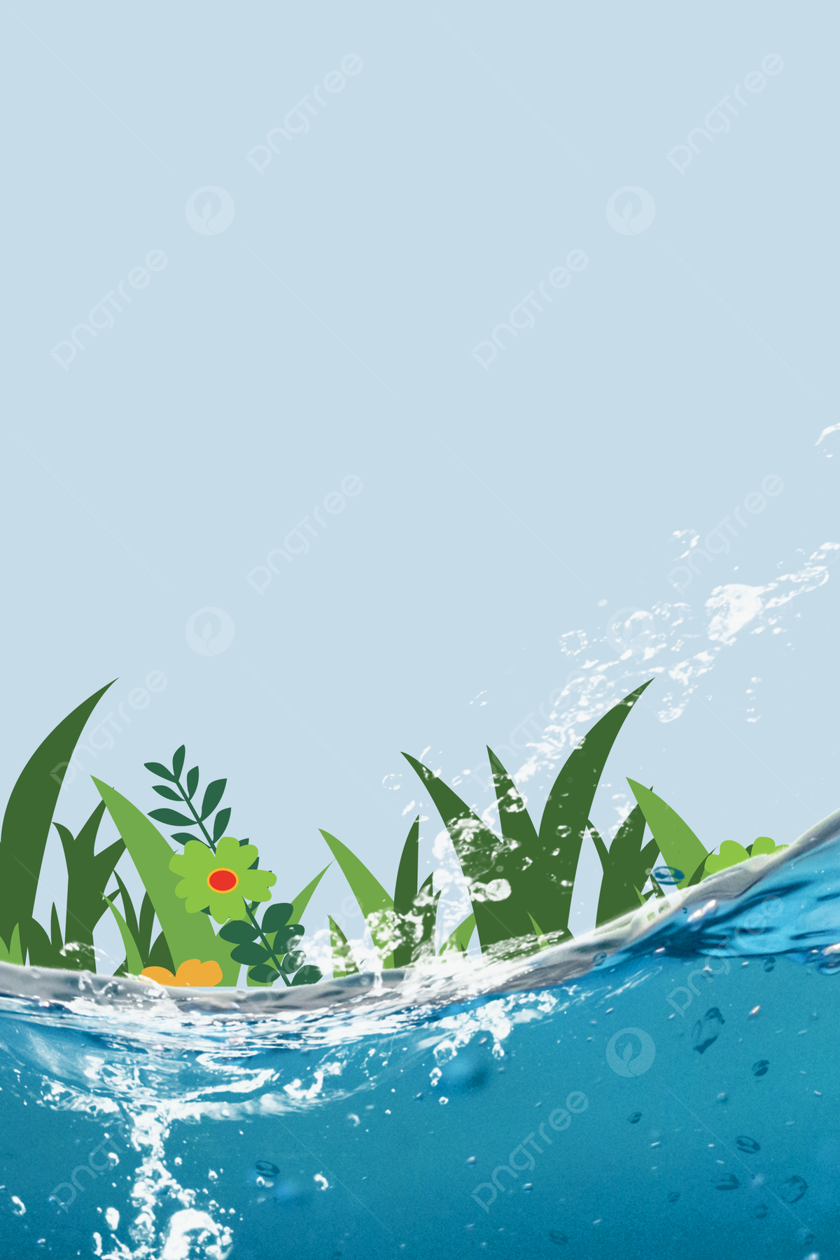 1200x1799 Fresh Water Element Green Background