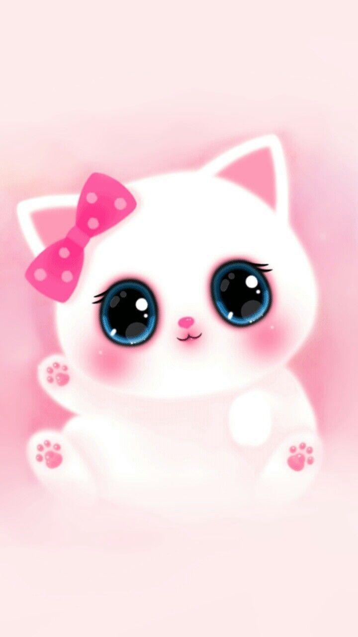 Peach cat Wallpaper 4K Kawaii cat 5K Adorable Cartoon 10081