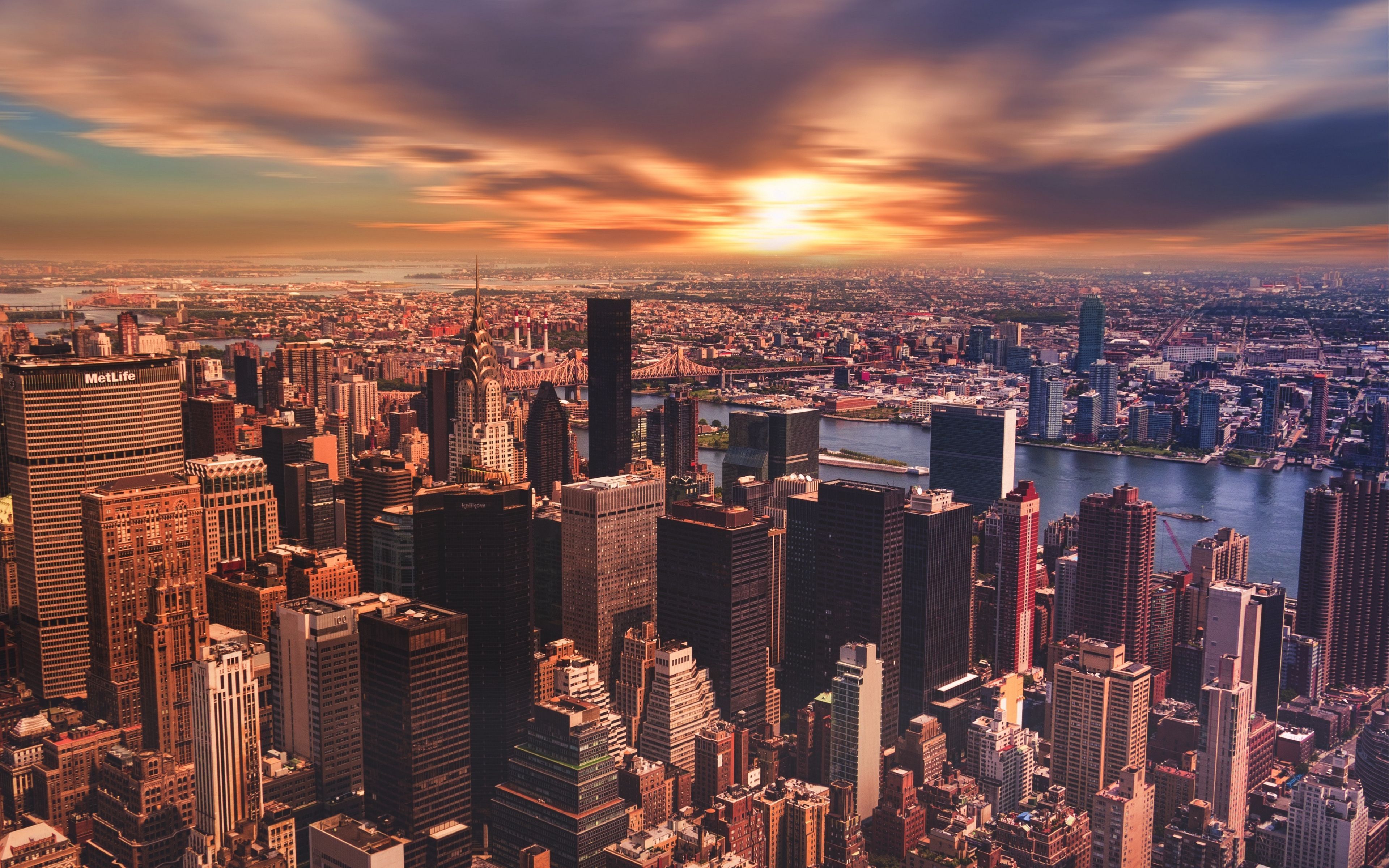 3840x2400 New York Sunset 4K [3840x2400]