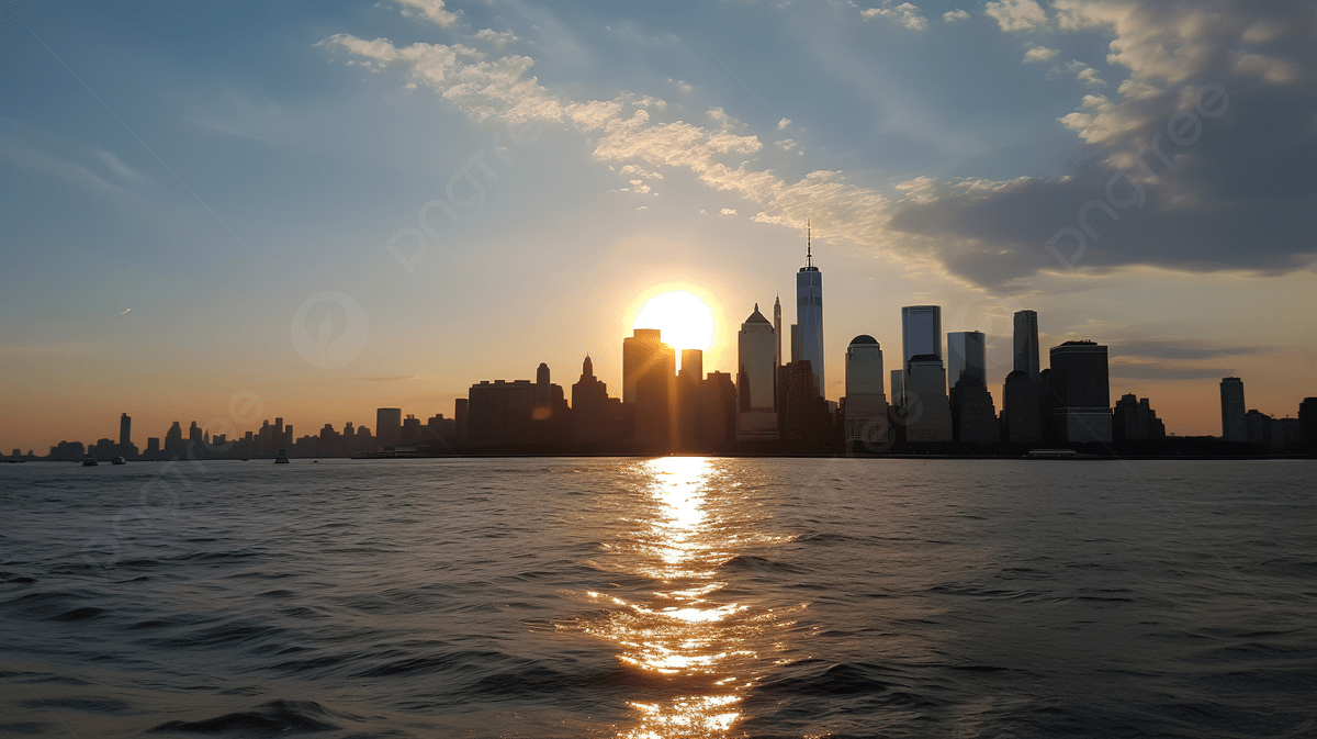 1200x673 Sunset Over The New York City Skyline