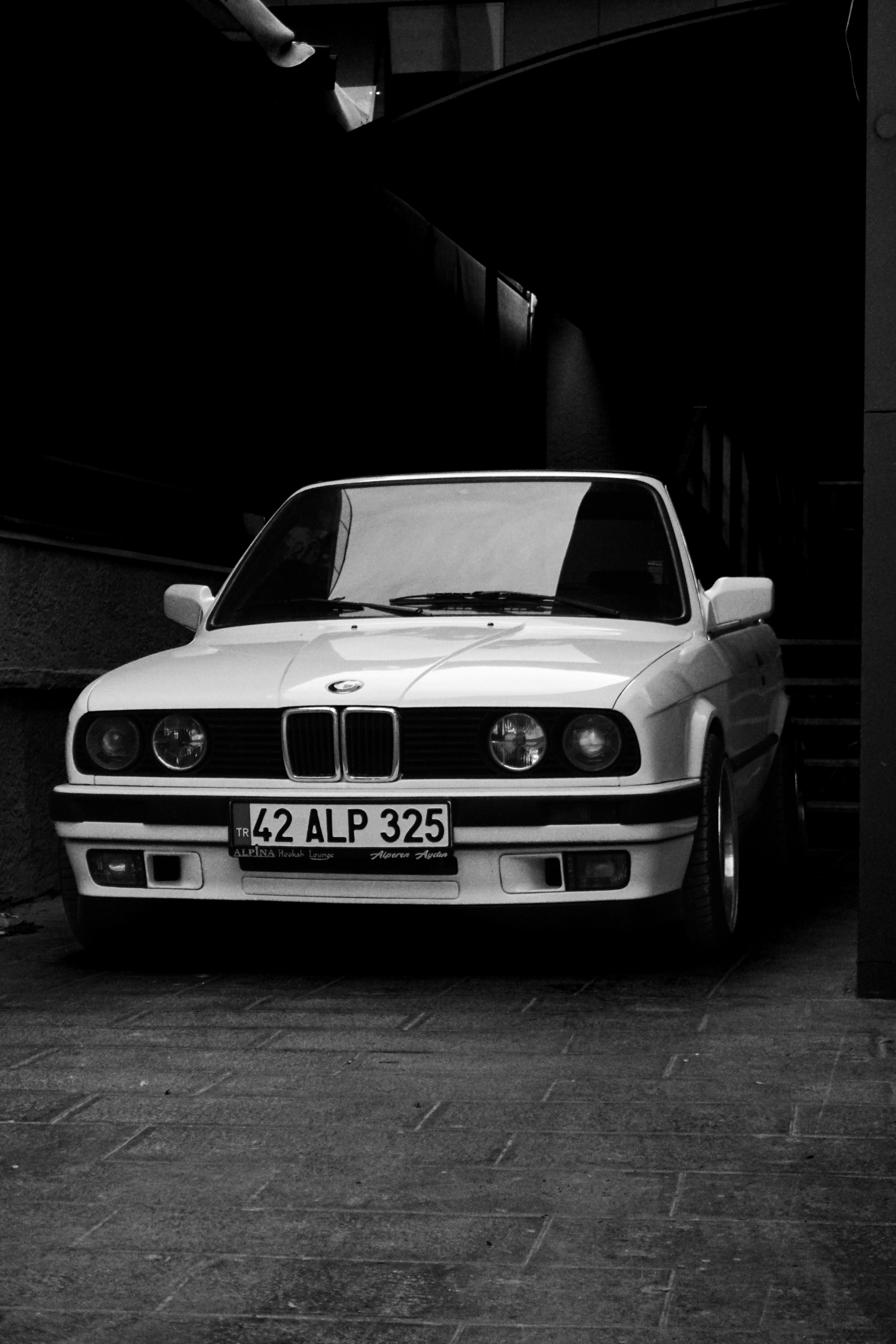 3845x5768 Black and White Photo of a BMW E30 · Free