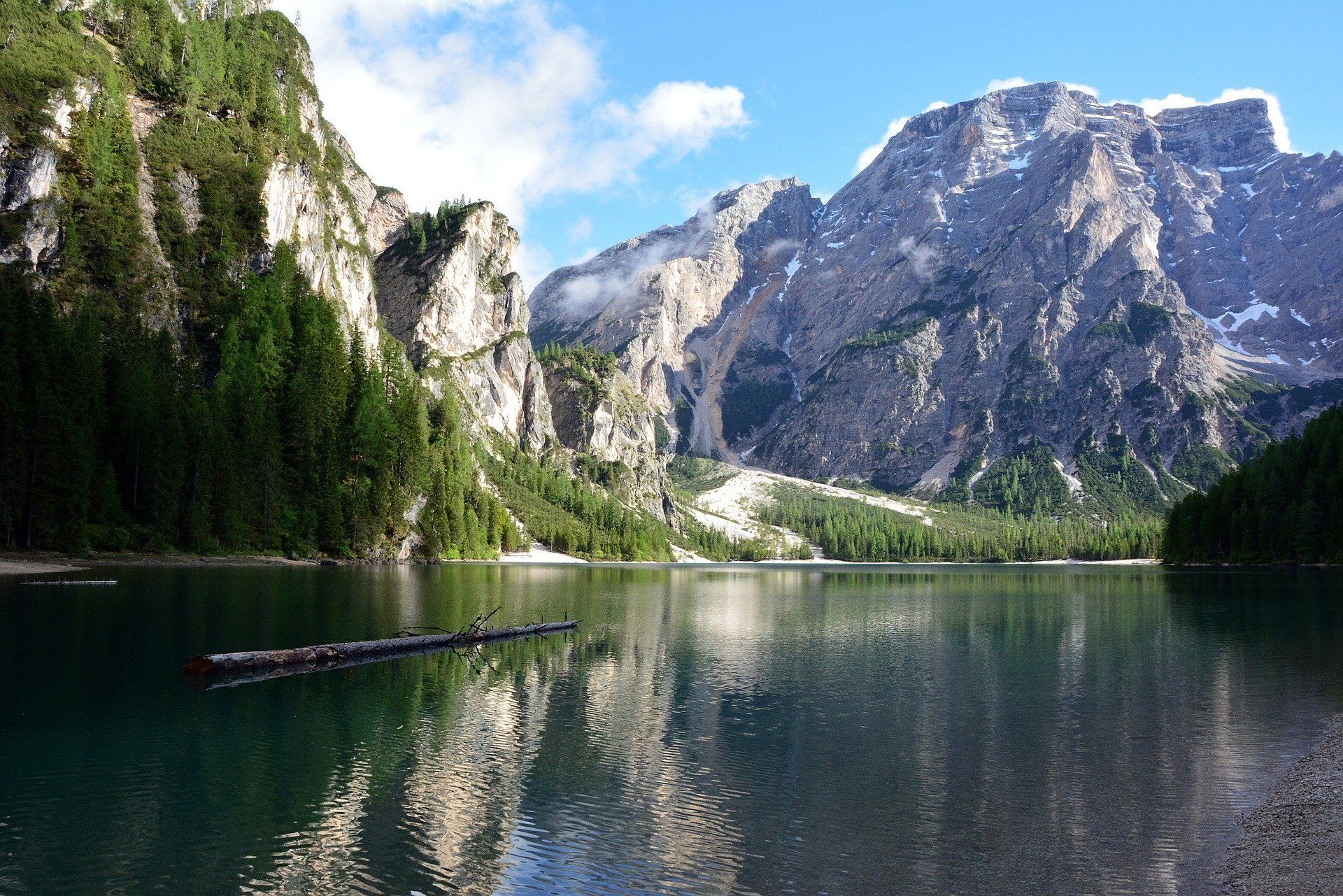 1920x1281 Nature Log Mountain Lake HD Wallpaper