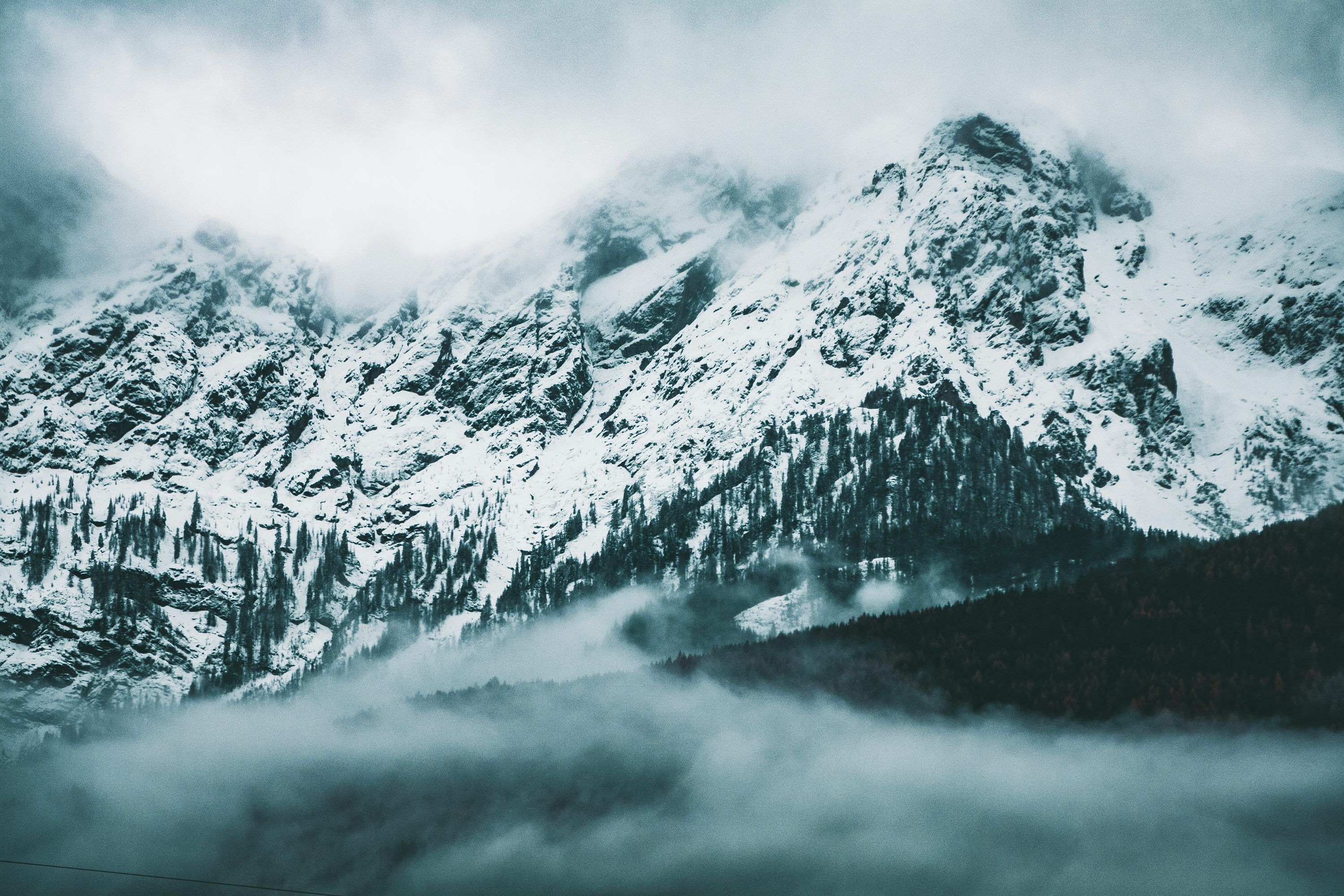 3000x2000 Snow Covered Mountain Digital Wallpaper