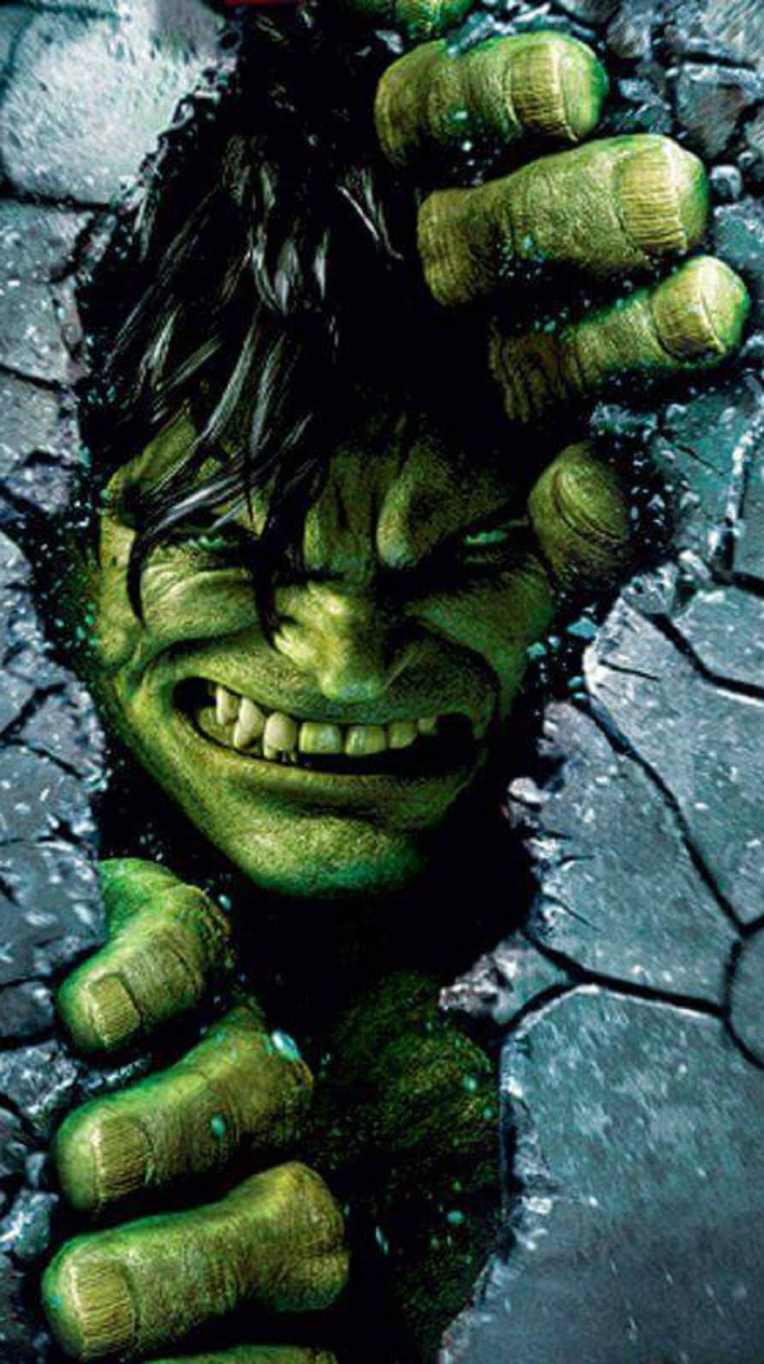 1076x1920 Angry Hulk Avenger 3D Wallpaper
