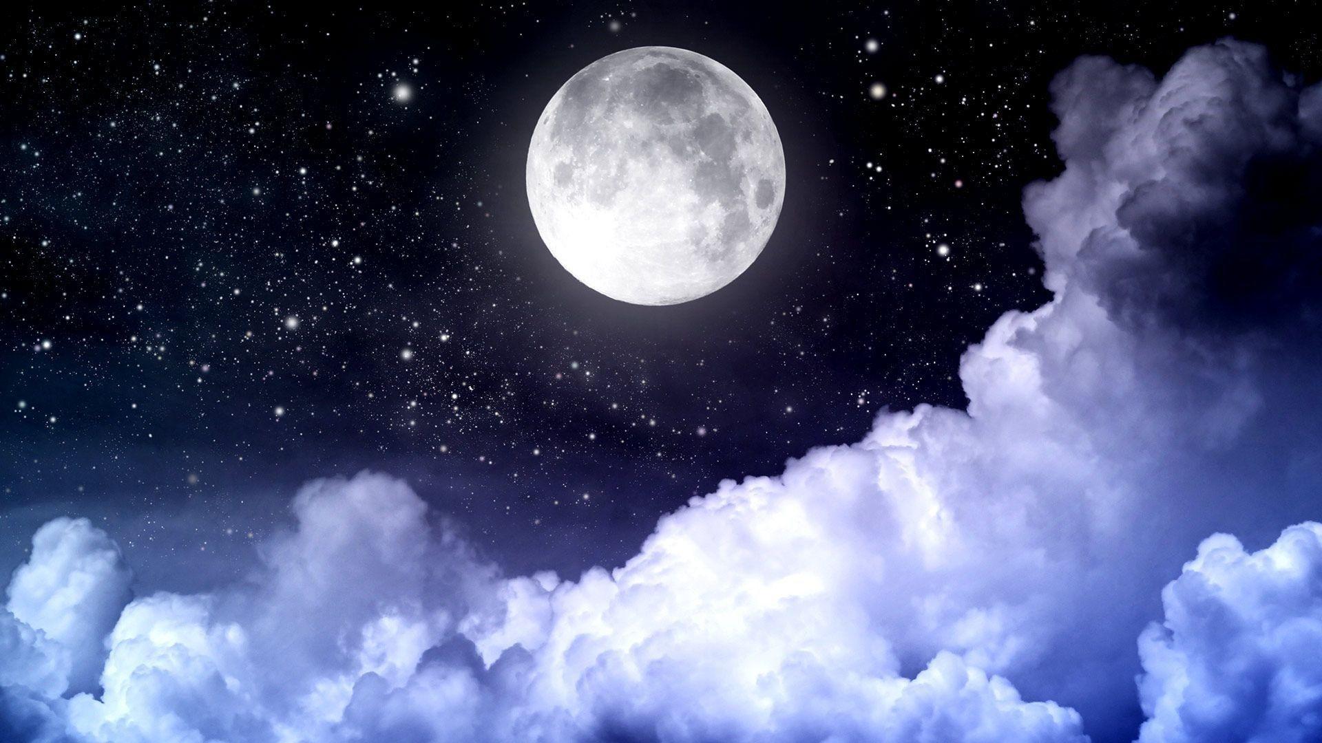 1920x1080 Moon and Stars Desktop Wallpaper
