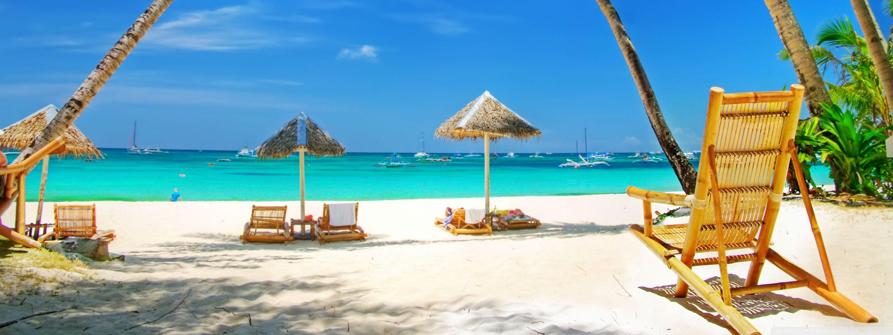 2880x1080 Tropical Paradise Beach ❤ 4K HD Desktop Wallpaper for 4K