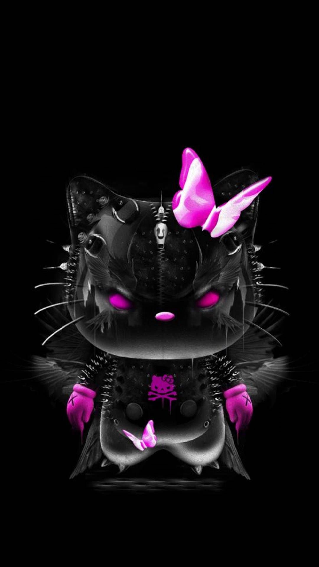 1080x1920 Hello Kitty In Dark Costume Wallpaper