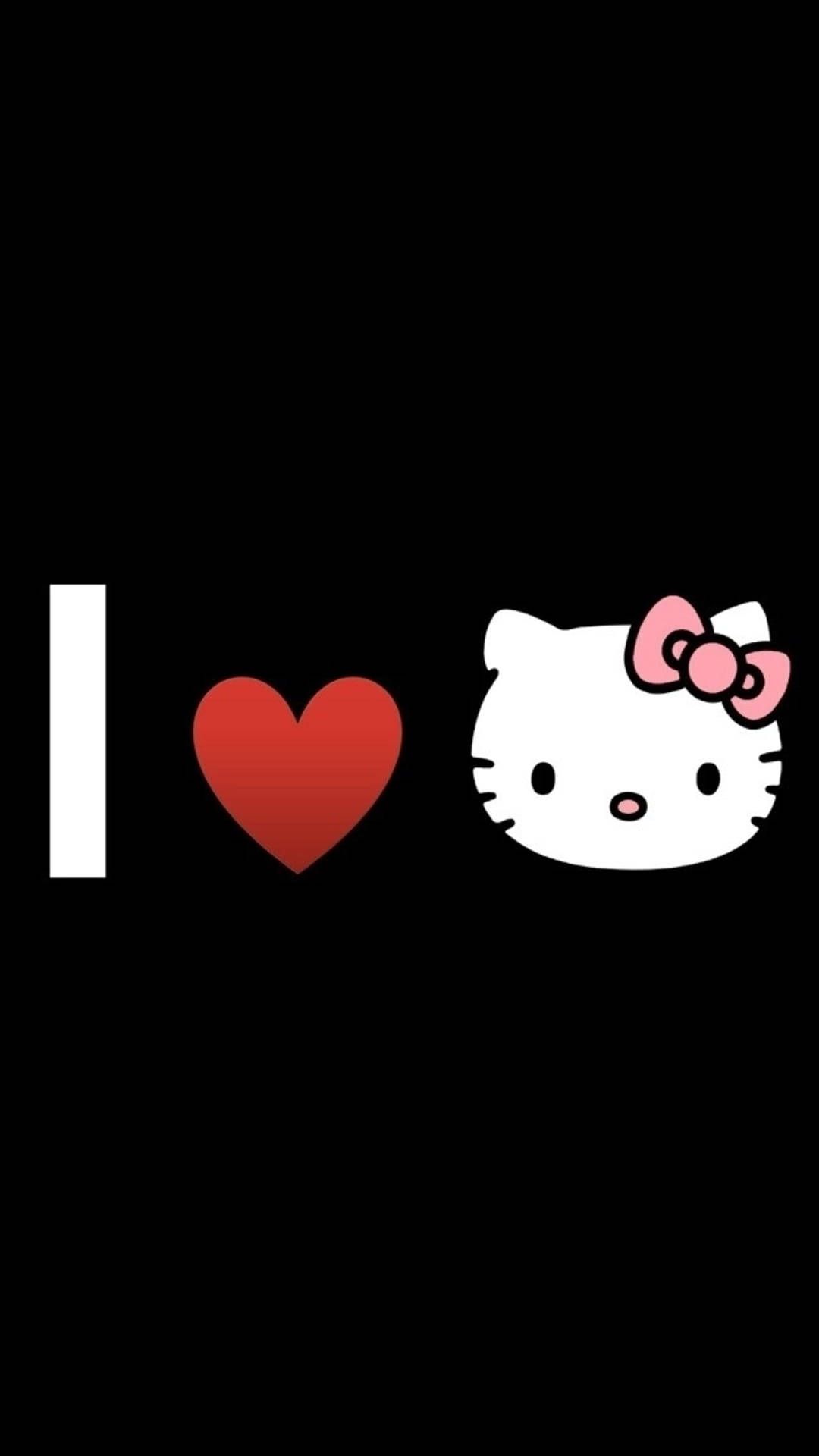 1080x1920 Black Hello Kitty Wallpaper