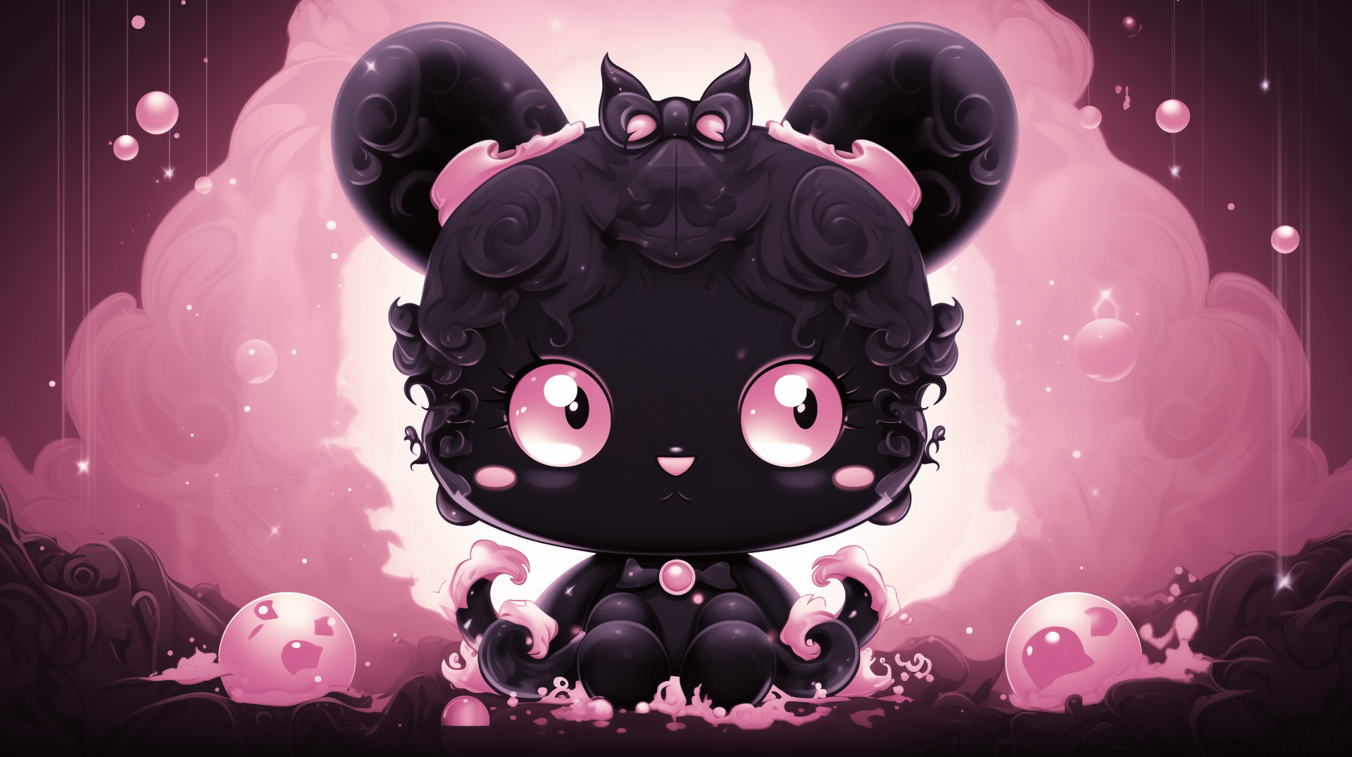 1920x1076 Kuromi Hello Kitty HD Desktop Wallpaper