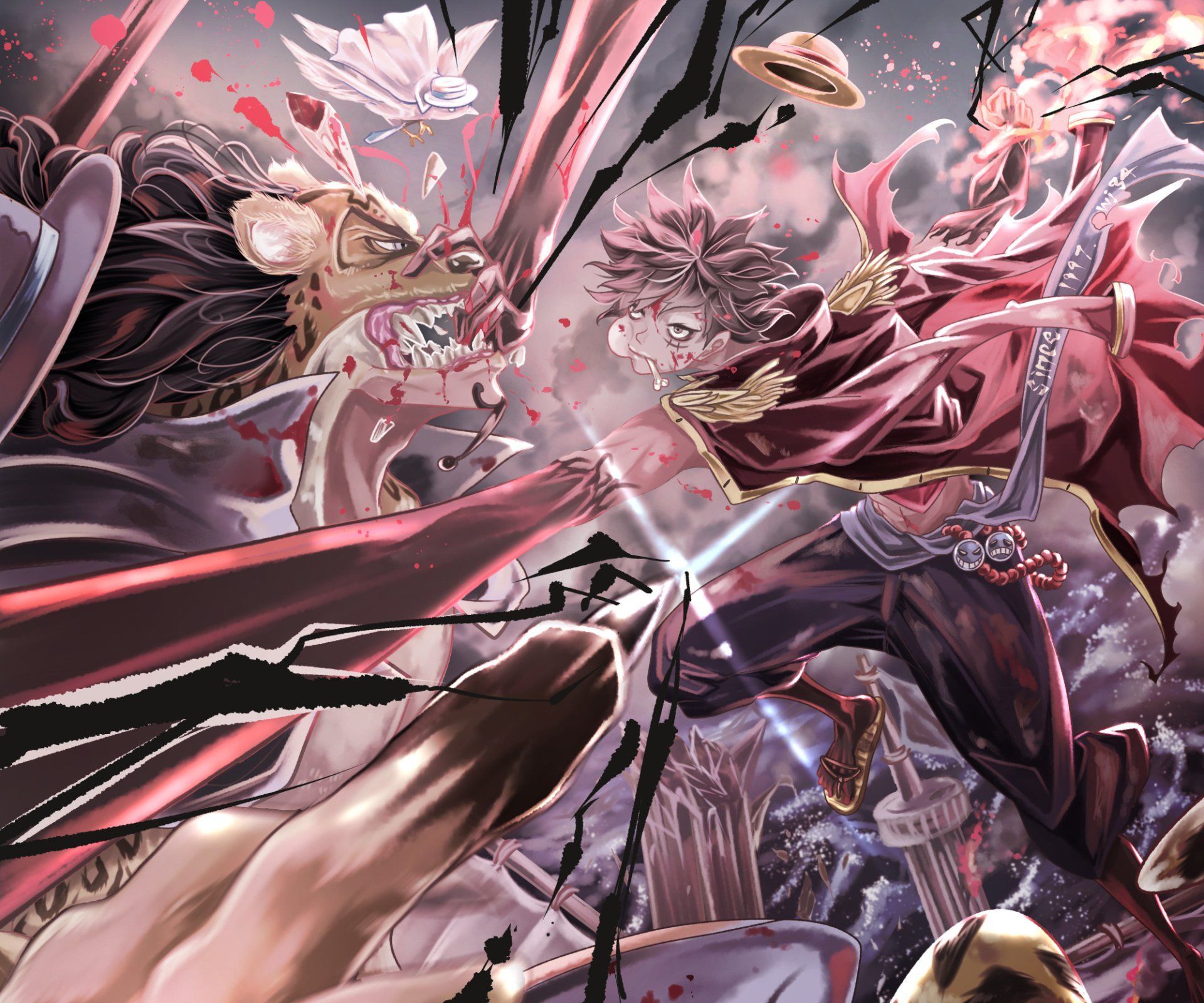 1920x1600 Rob Lucci Monkey D. Luffy Hattori
