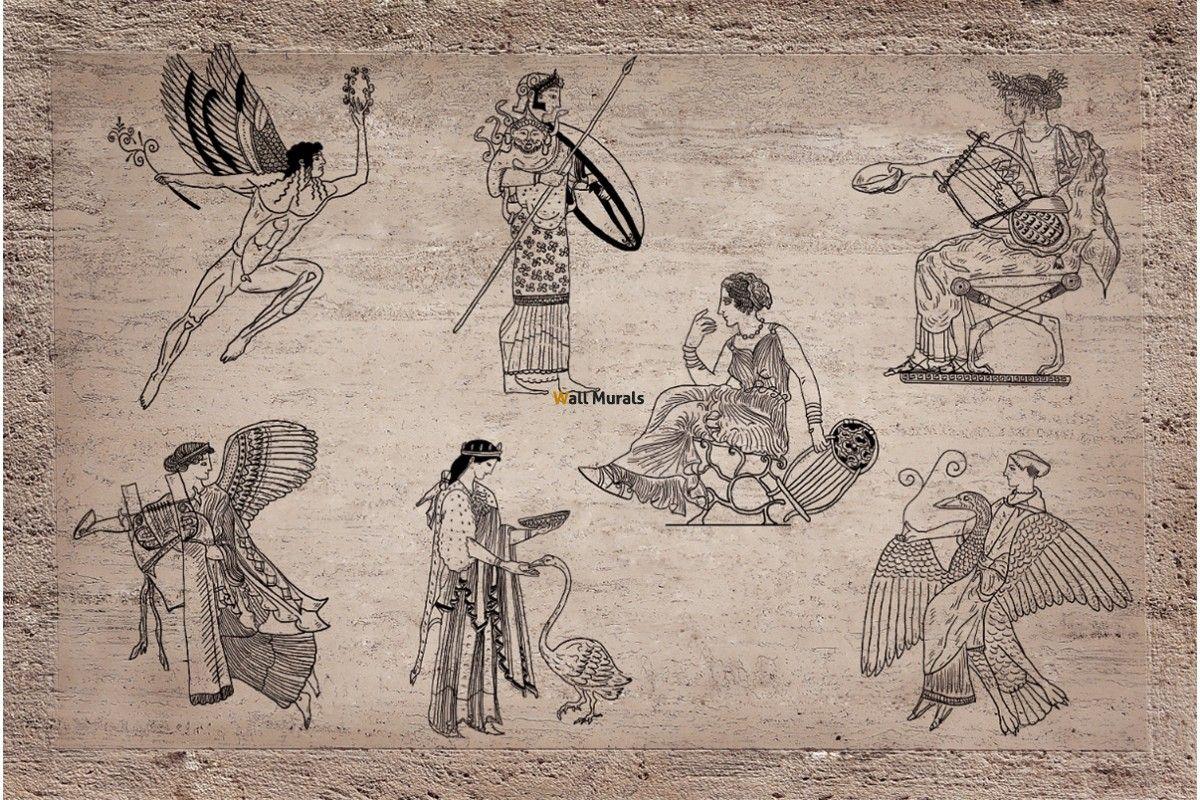1200x800 Wallpaper mural ancient roman fresco painting