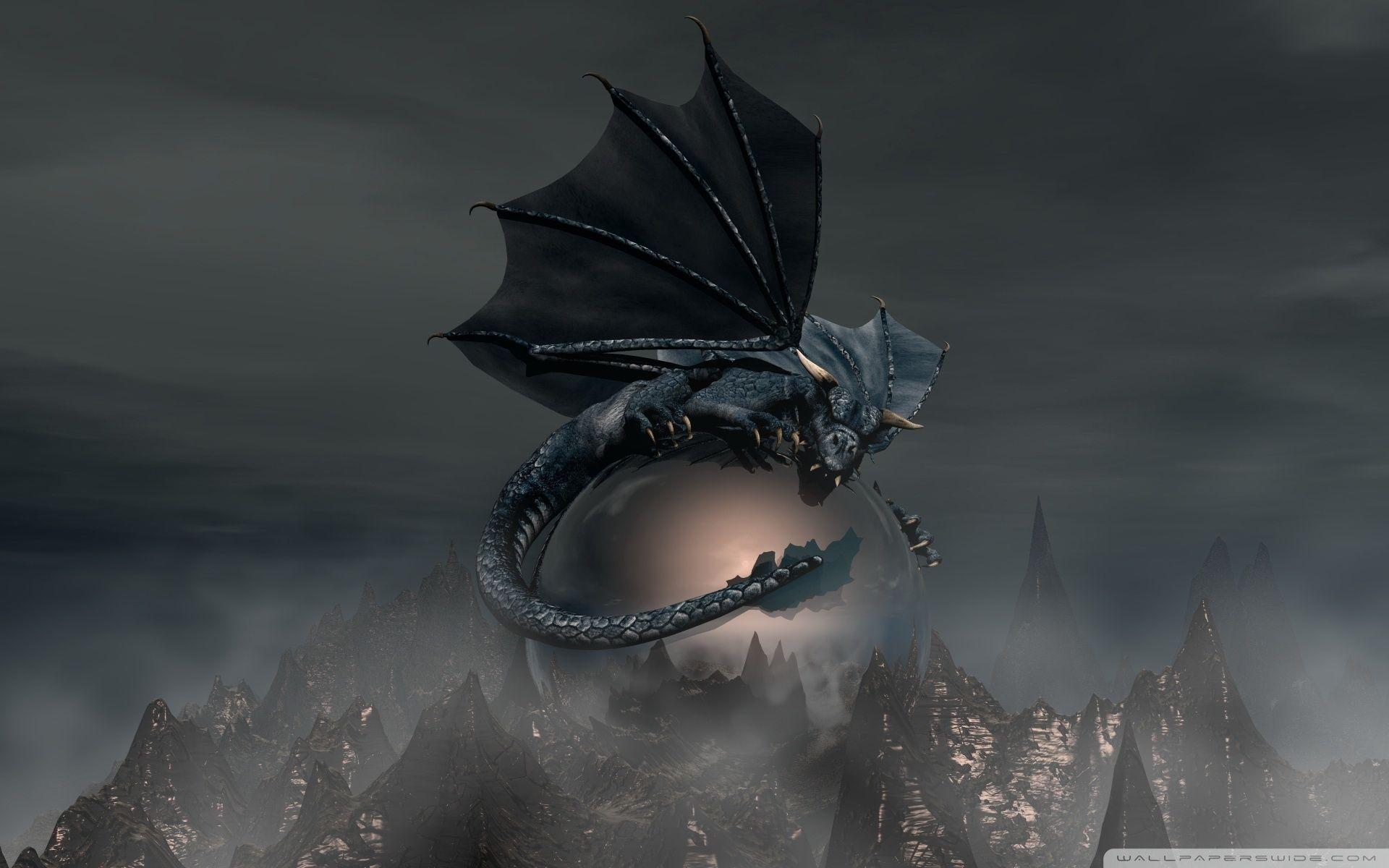 1920x1200 Black Dragon Wallpaper HD