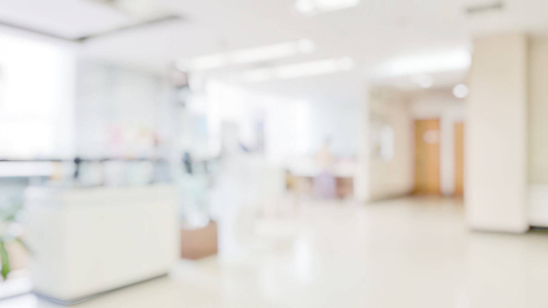 1920x1080 clean hospital. Blurred view of aisle