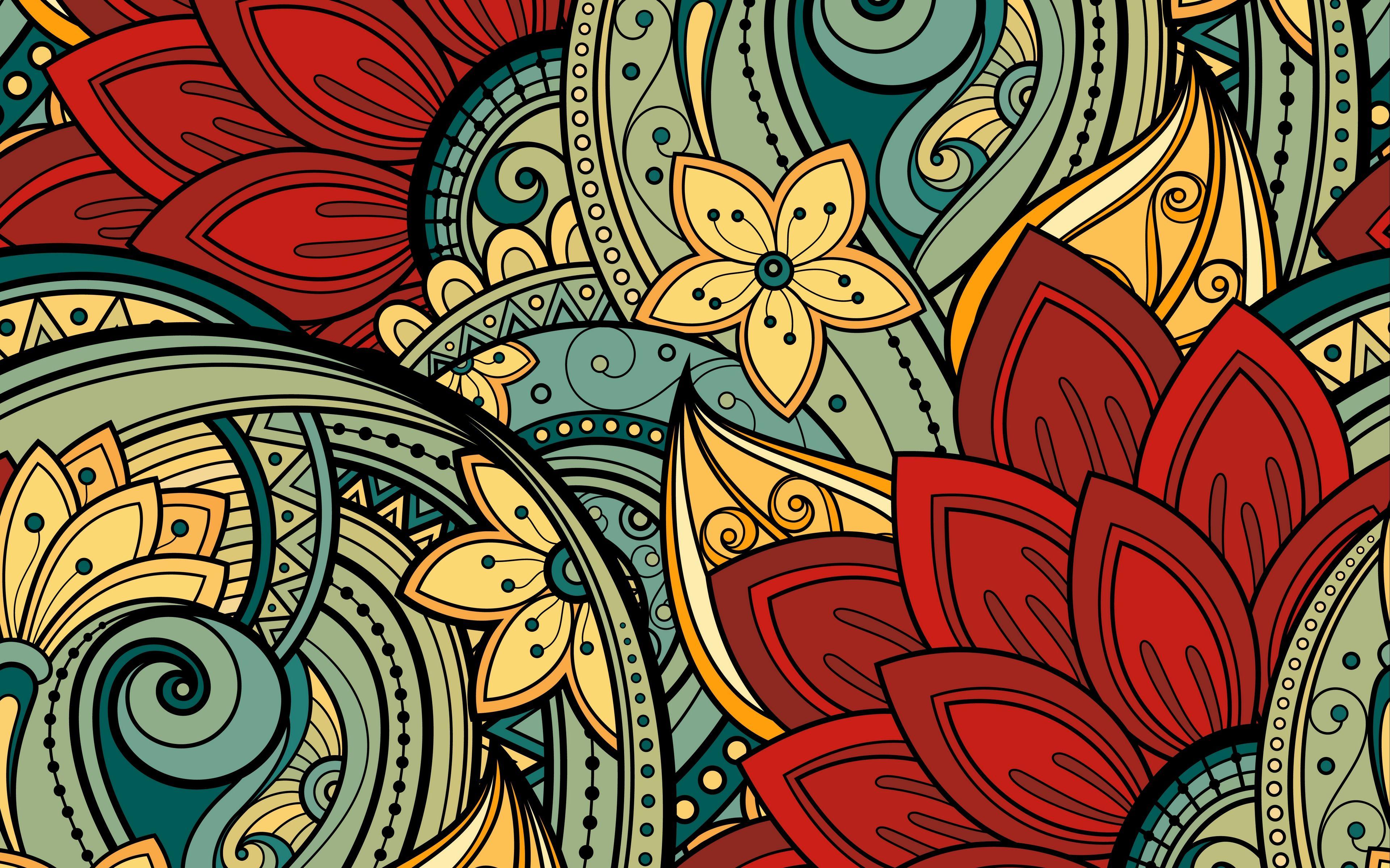3840x2400 Download wallpaper 3840x2400 patterns, flowers, ornament