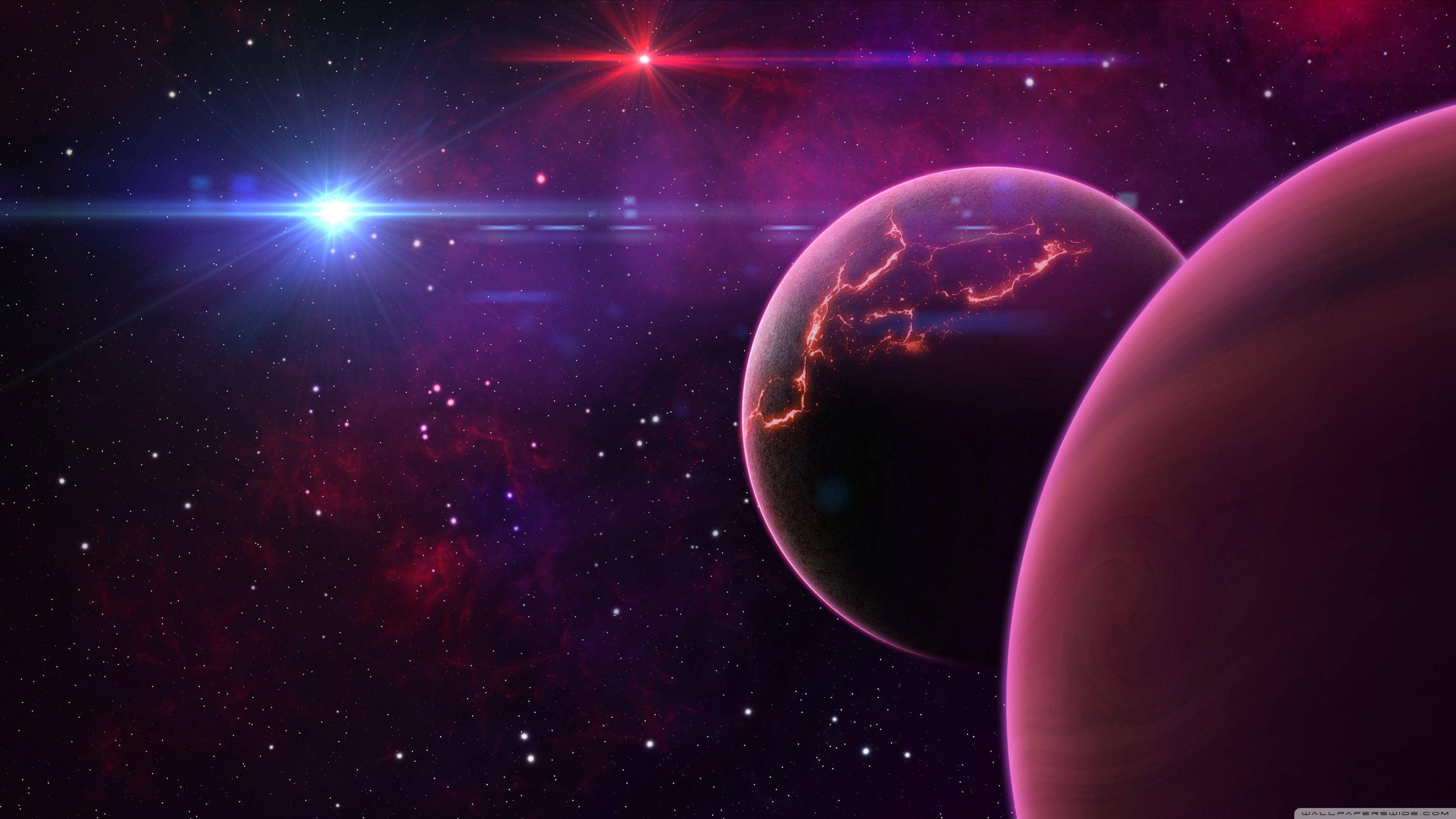 3554x1999 Purple Planets Ultra HD Desktop Background Wallpaper for : Widescreen & UltraWide Desktop & Laptop : Multi Display, Dual & Triple Monitor : Tablet