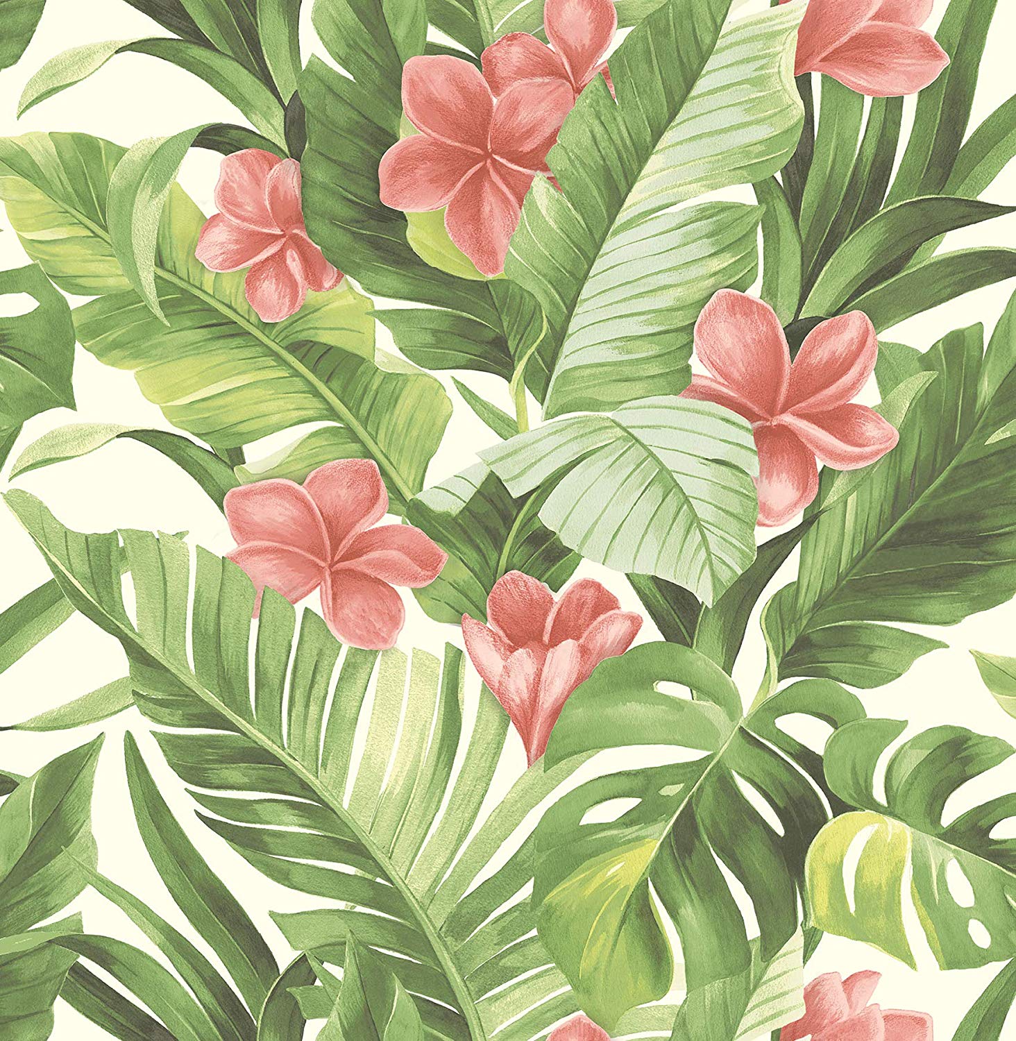 1464x1500 NuWallpaper NU2926 Tropical Paradise Peel & Stick Wallpaper, Multi Color