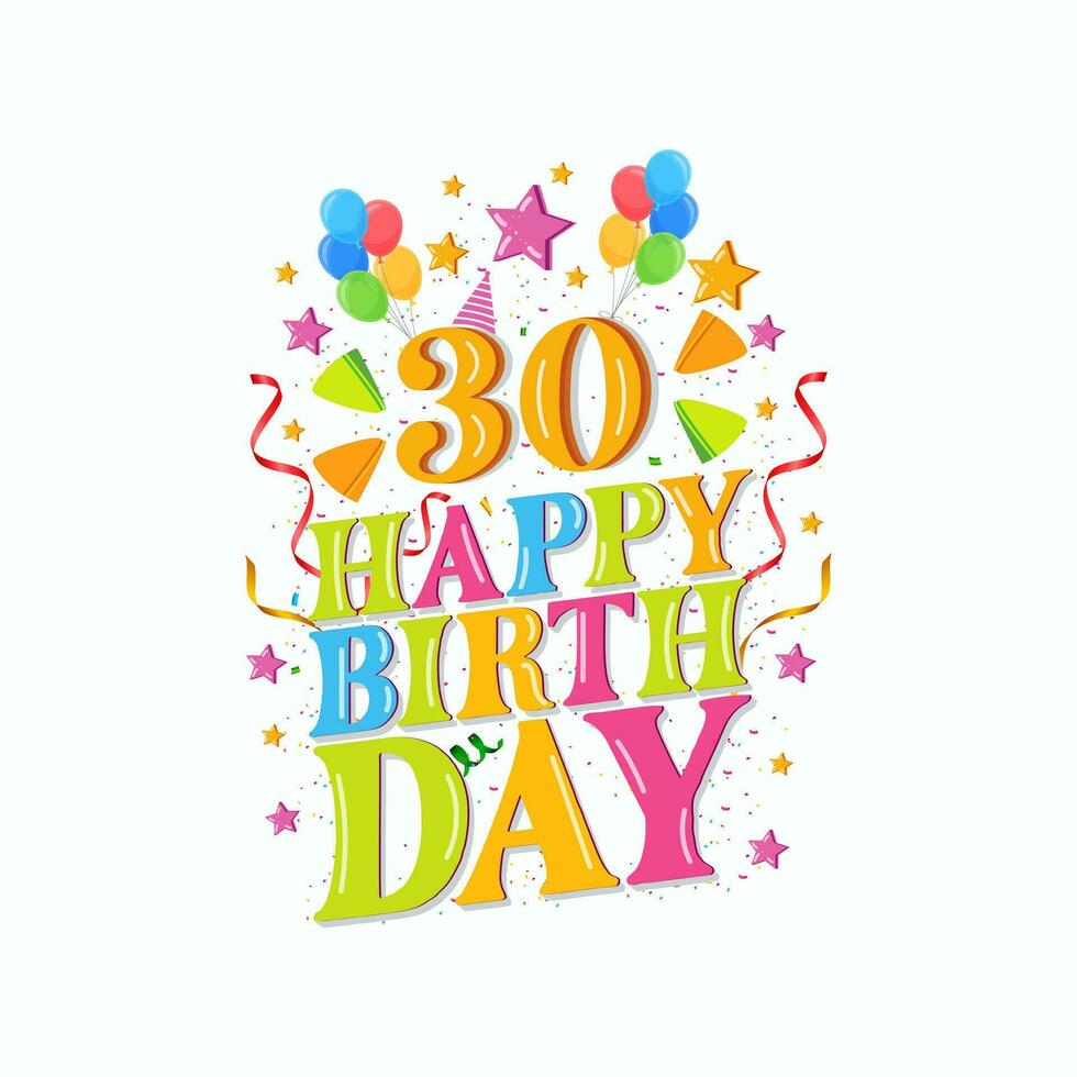 980x980 Happy 30th Birthday Vector Art, Icon