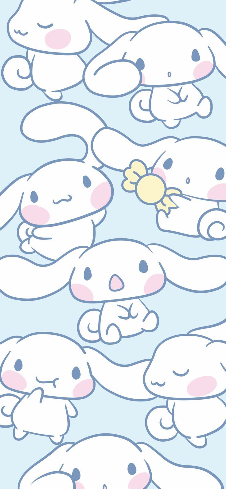 736x1592 Cinnamoroll Light Blue Pattern Wallpaper