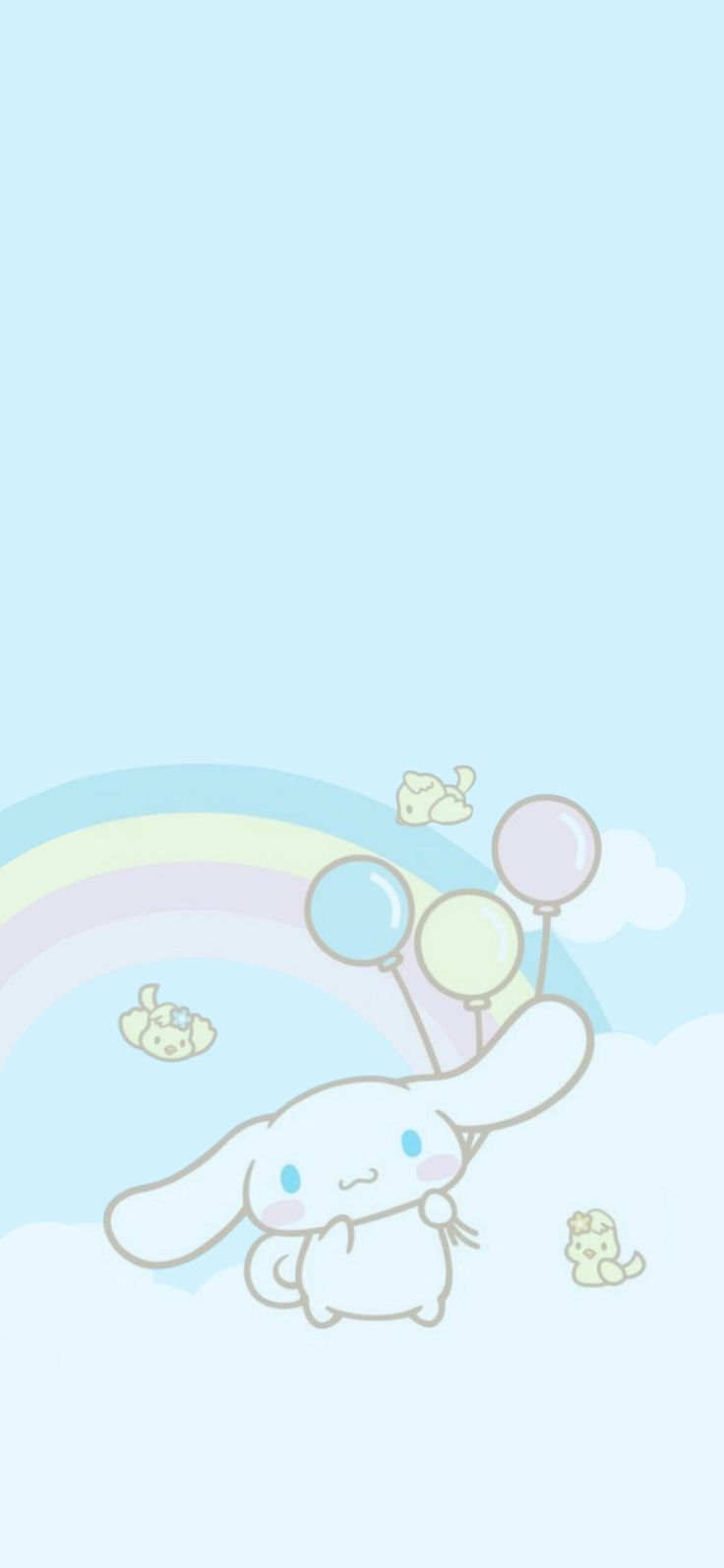 736x1592 Cinnamoroll & Rainbow Light Blue Wallpaper