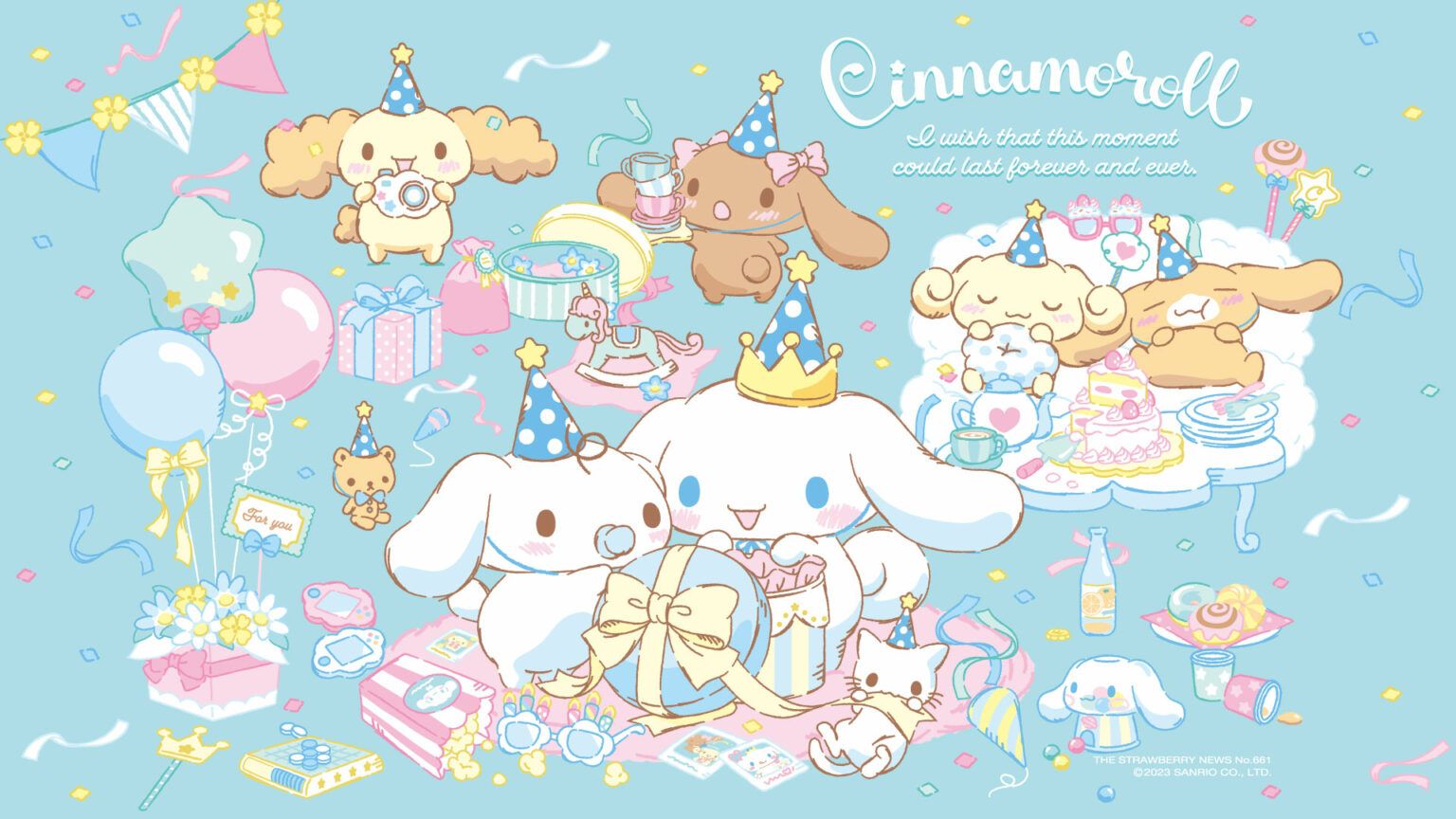 1536x864 Cinnamoroll Pastel Party Wallpaper