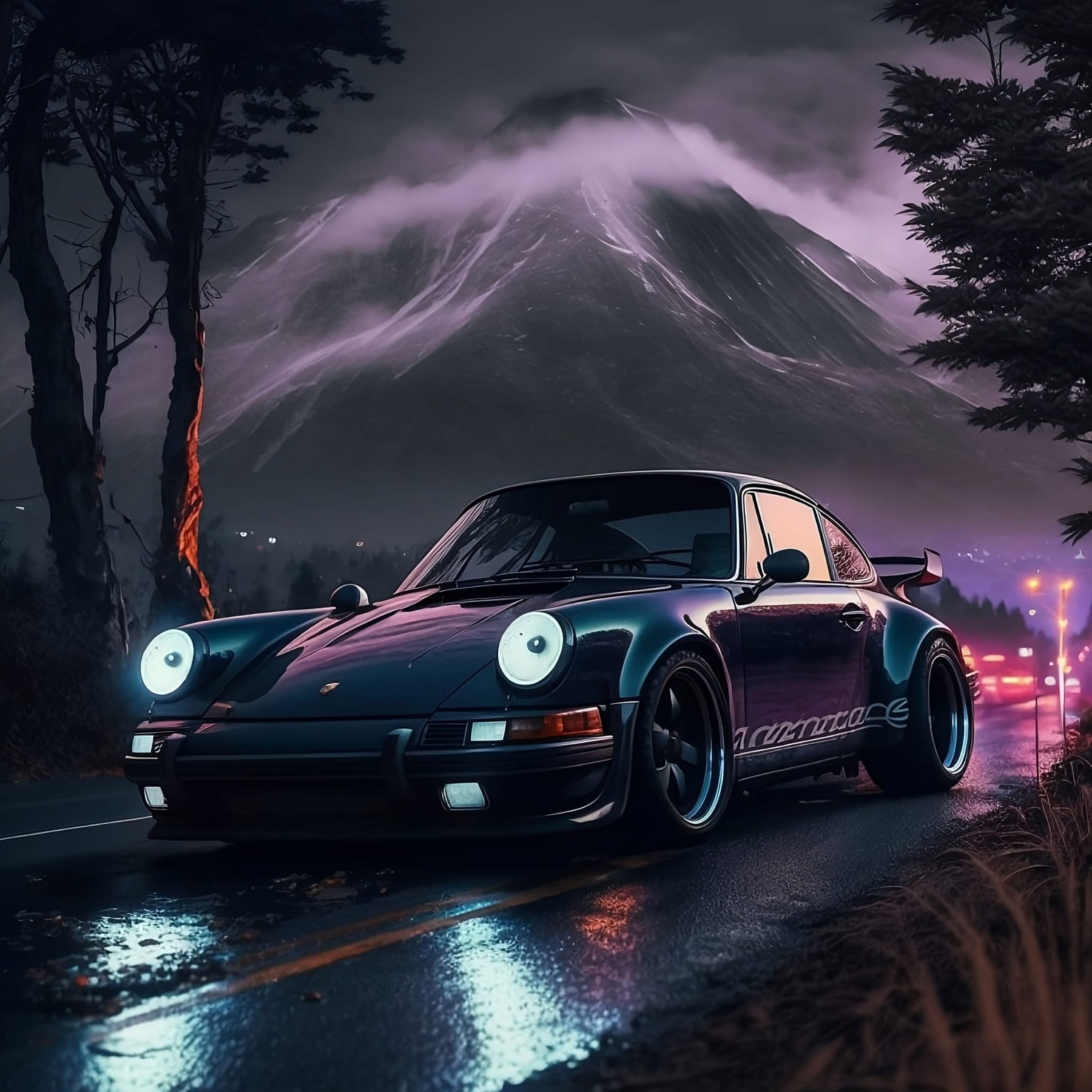 3000x3000 Porsche 911 Digital Car Guy Posters