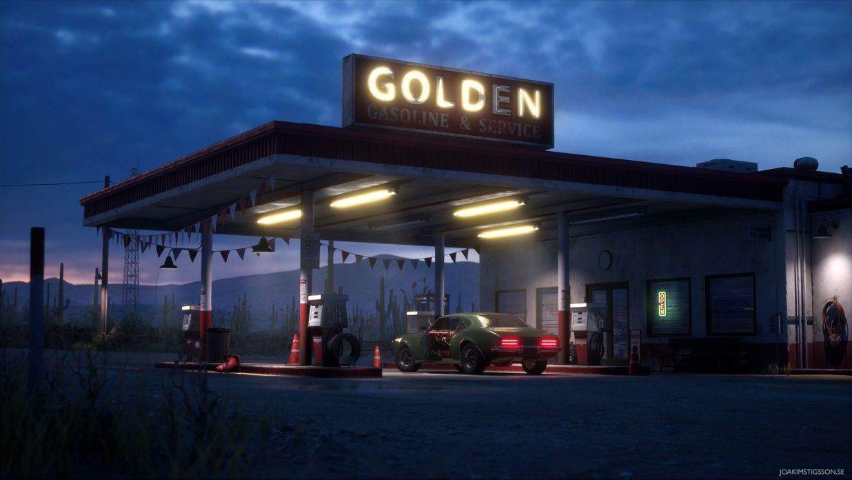 1236x696 Desert Gas Station: Environment