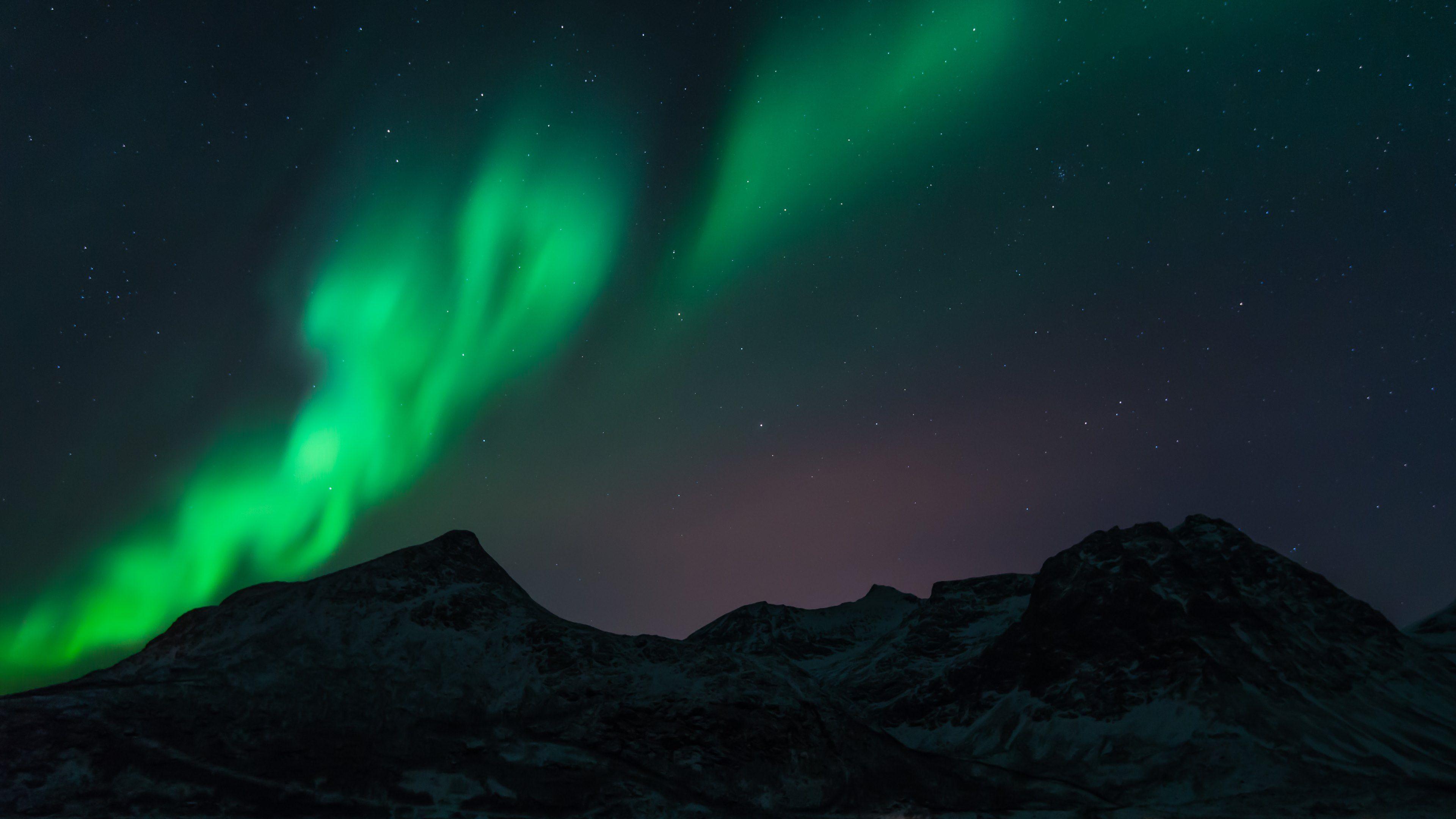 3840x2160 Fisheye Aurora Borealis 4K Ultra HD Wallpaper