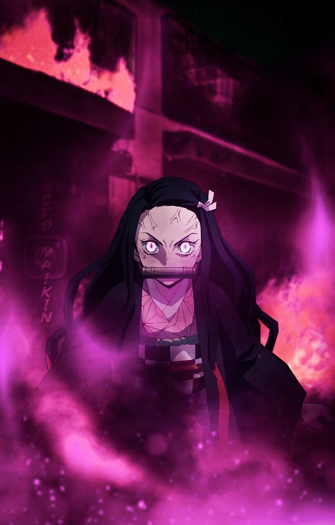1080x1688 Angry Nezuko Wallpaper