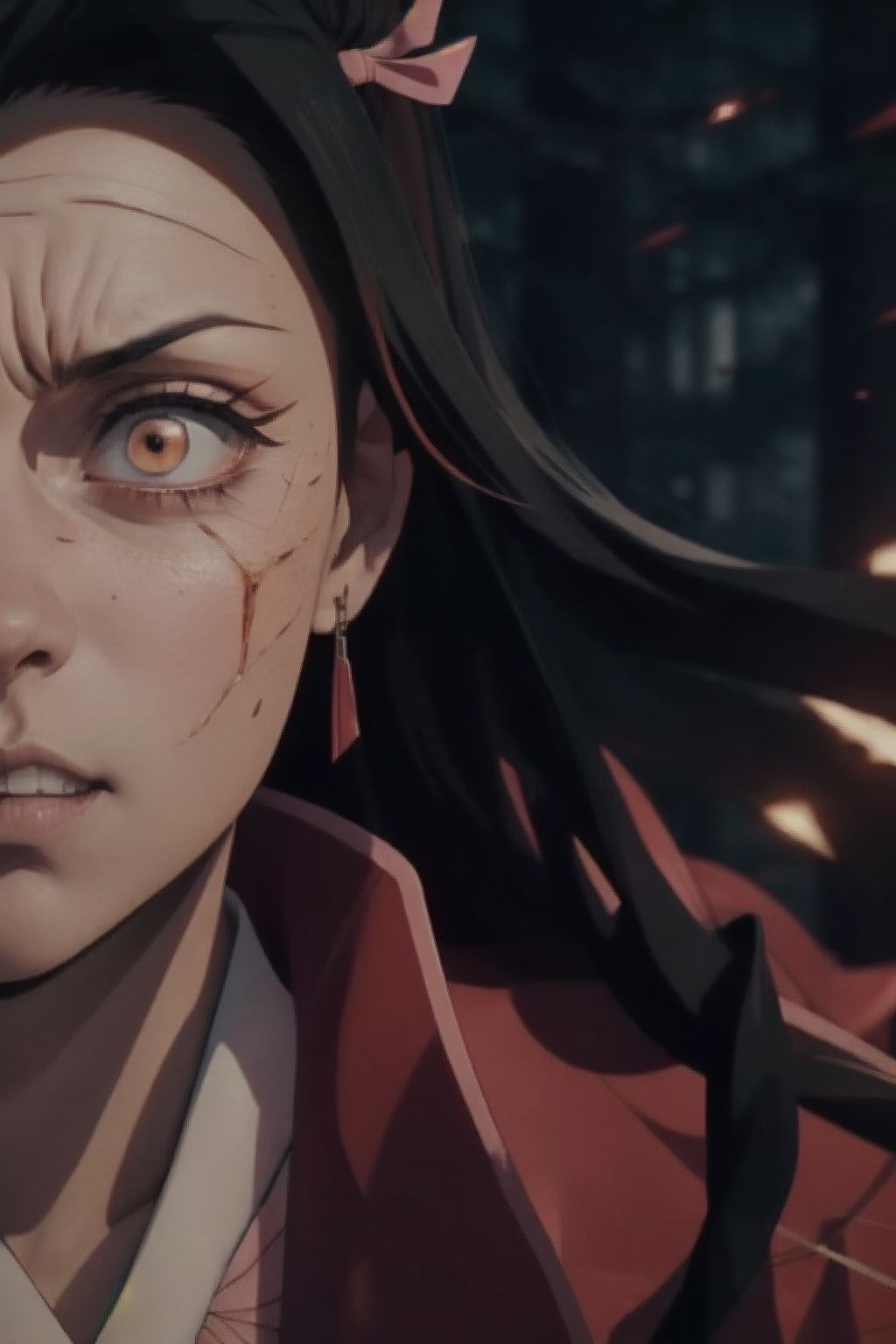 1024x1536 angry nezuko, detail