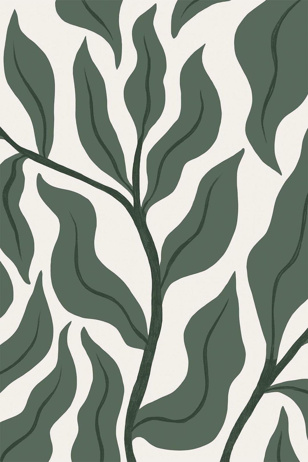 1080x1620 Green leaf wall mural. Green vintage