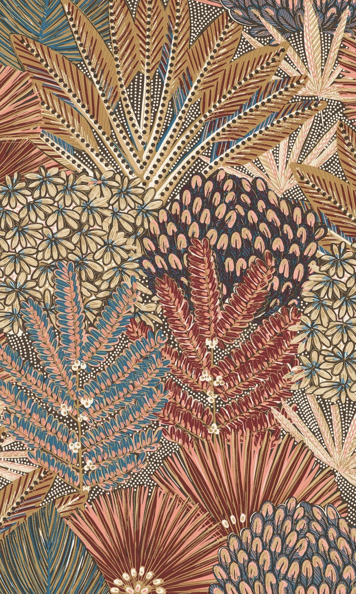 1200x2000 MultiColor Tropical Dry Leaves Motifs