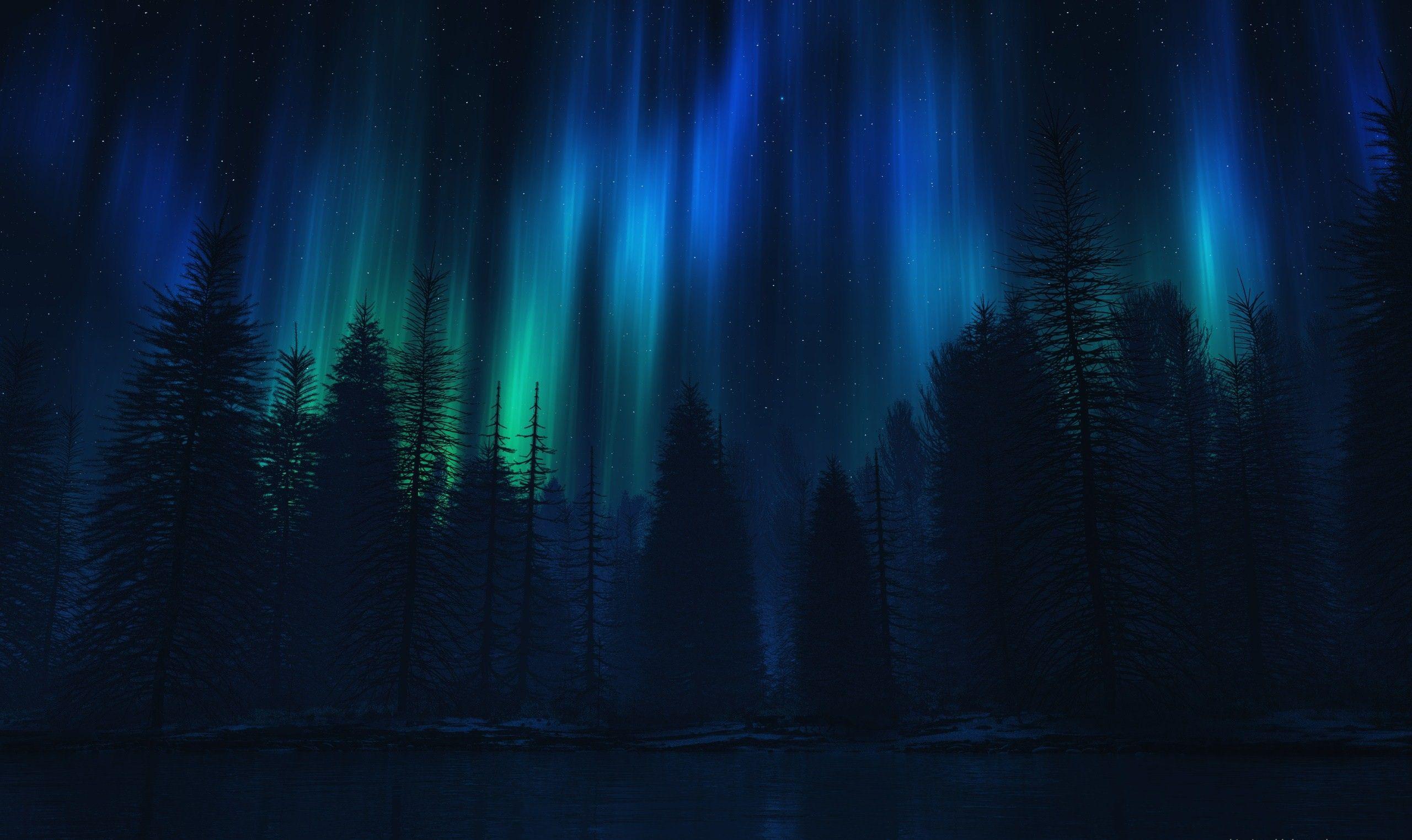 2560x1523 Nature Aurora Lights Borealis Northern Computer Desktop Wallpaper