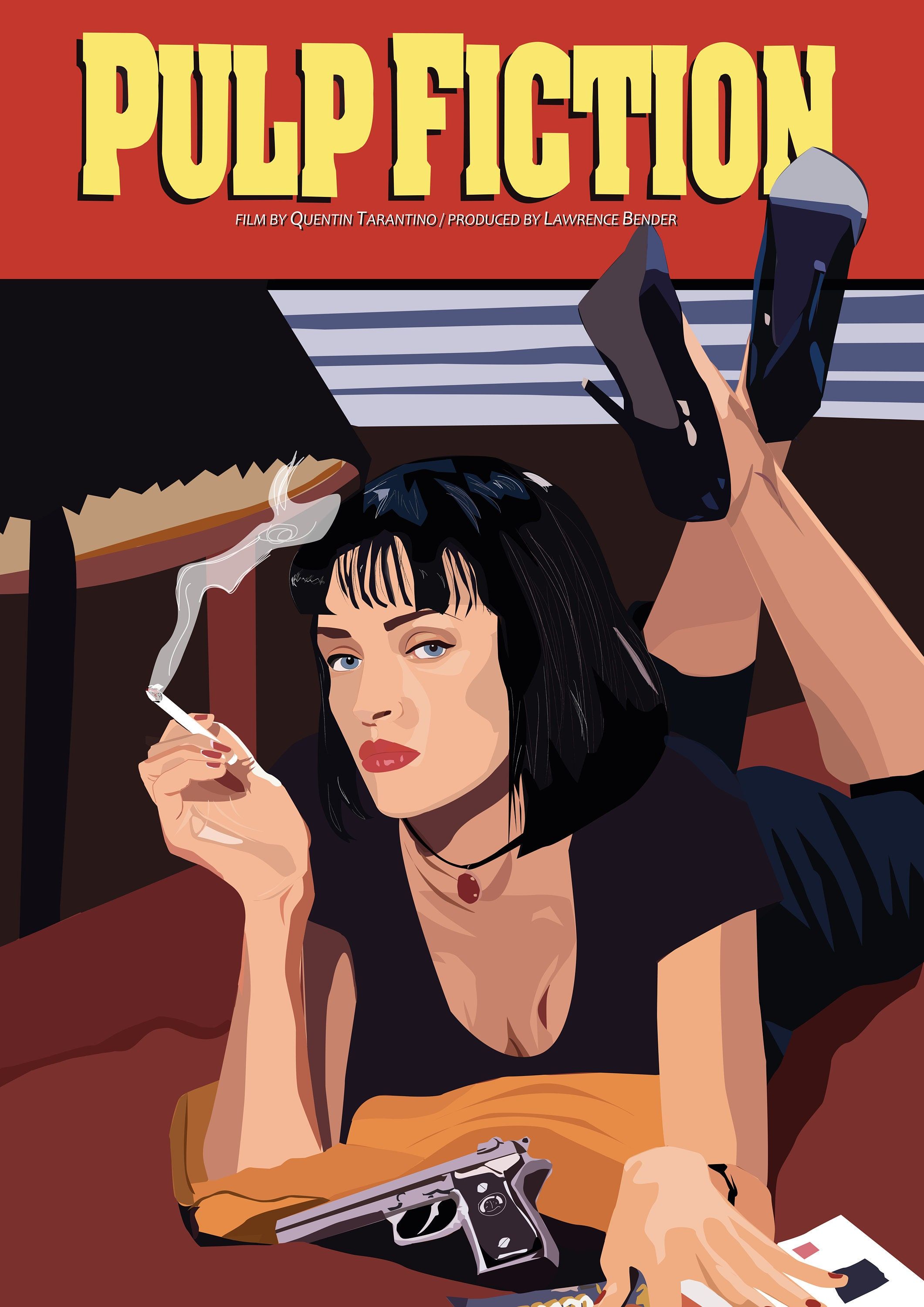 2121x3000 Pulp Fiction Mia Wallace A4 Illustrated